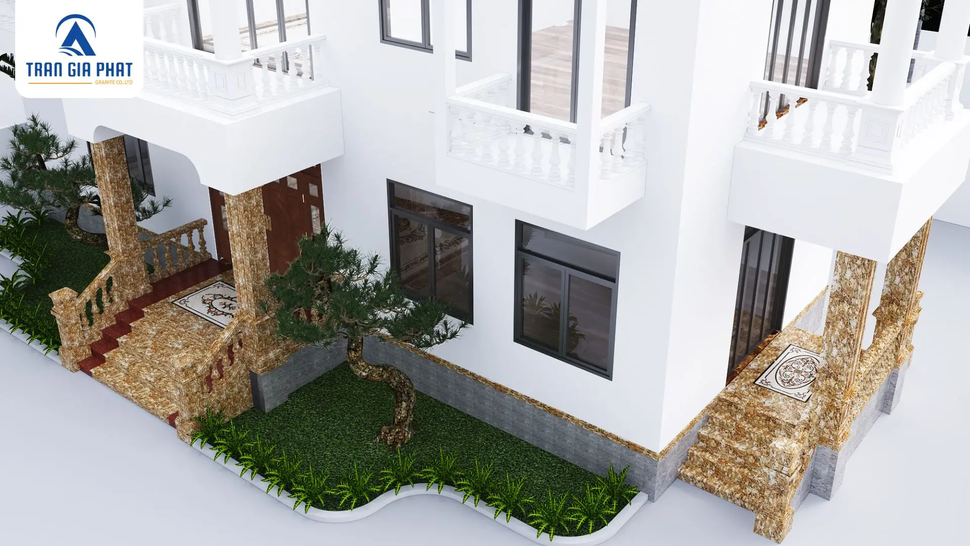 Ốp đá hoa cương lên mặt tiền không chỉ bảo vệ tường mà còn tôn lên vẻ đẹp ngôi nhà