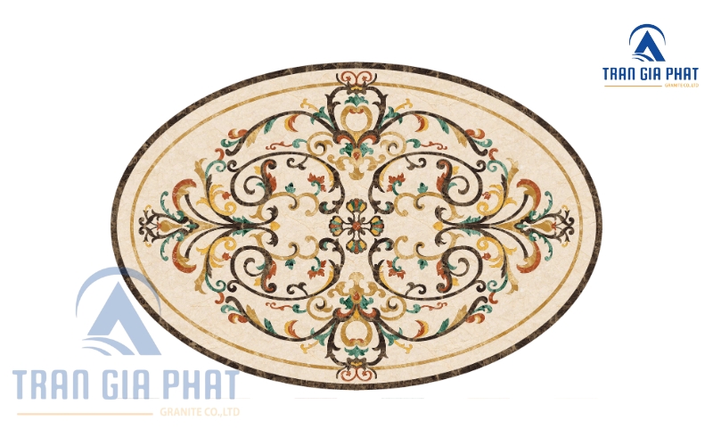 Mẫu đá hoa văn hình oval