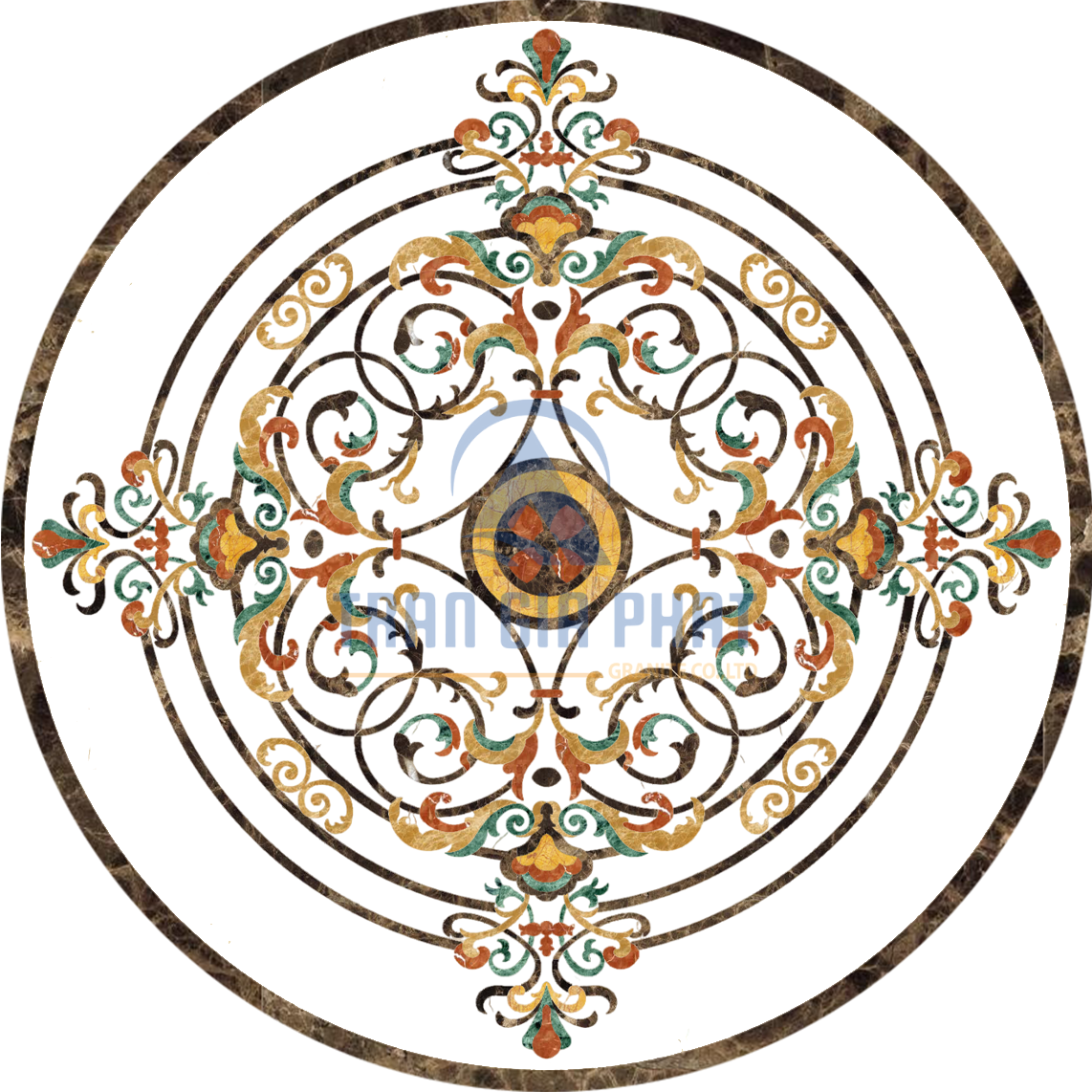 Đá Hoa Văn Tròn Cổ Điển C040