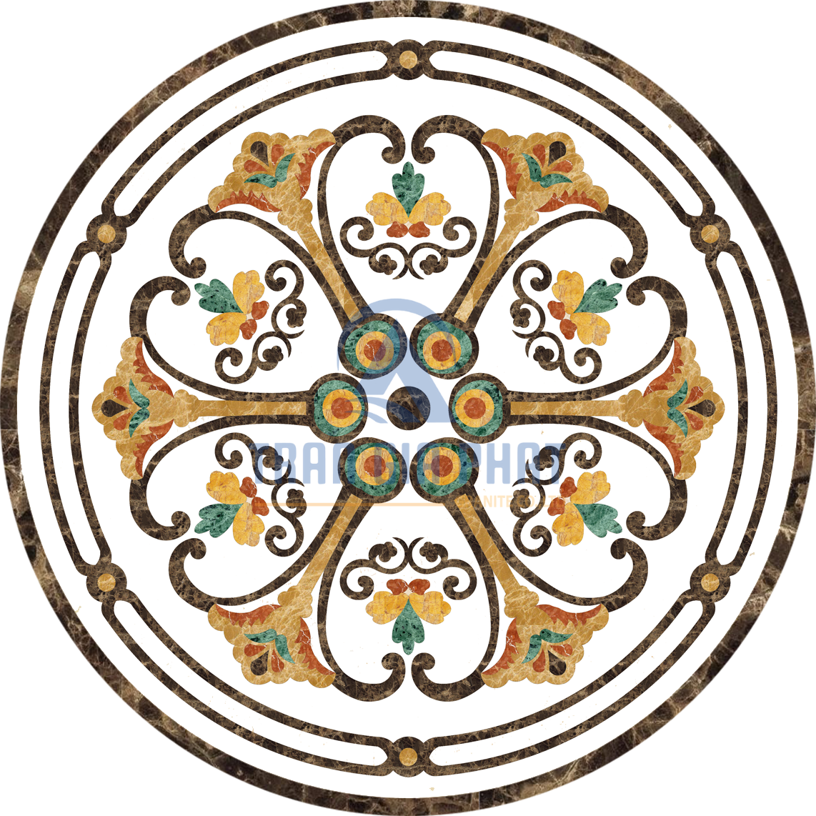 Đá Hoa Văn Tròn Cổ Điển C043