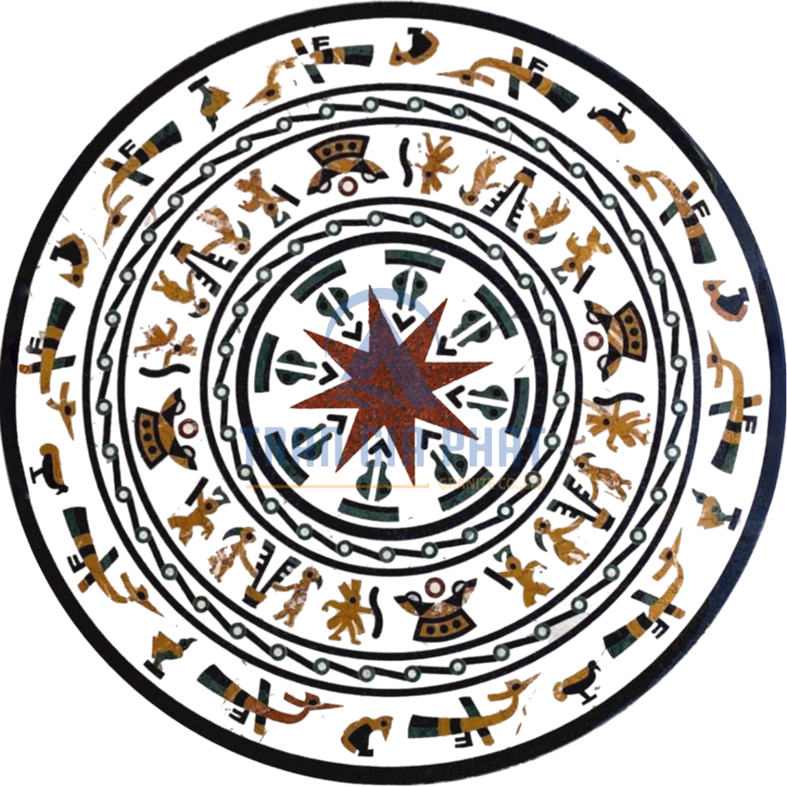 Đá Hoa Văn Trống Đồng C064