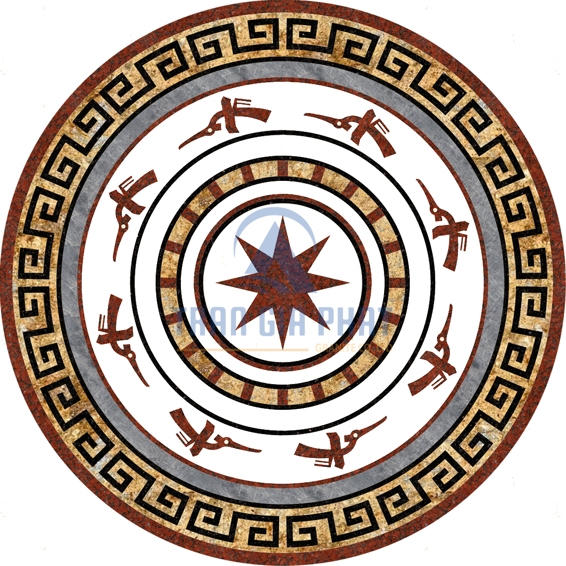 Đá Hoa Văn Trống Đồng C065