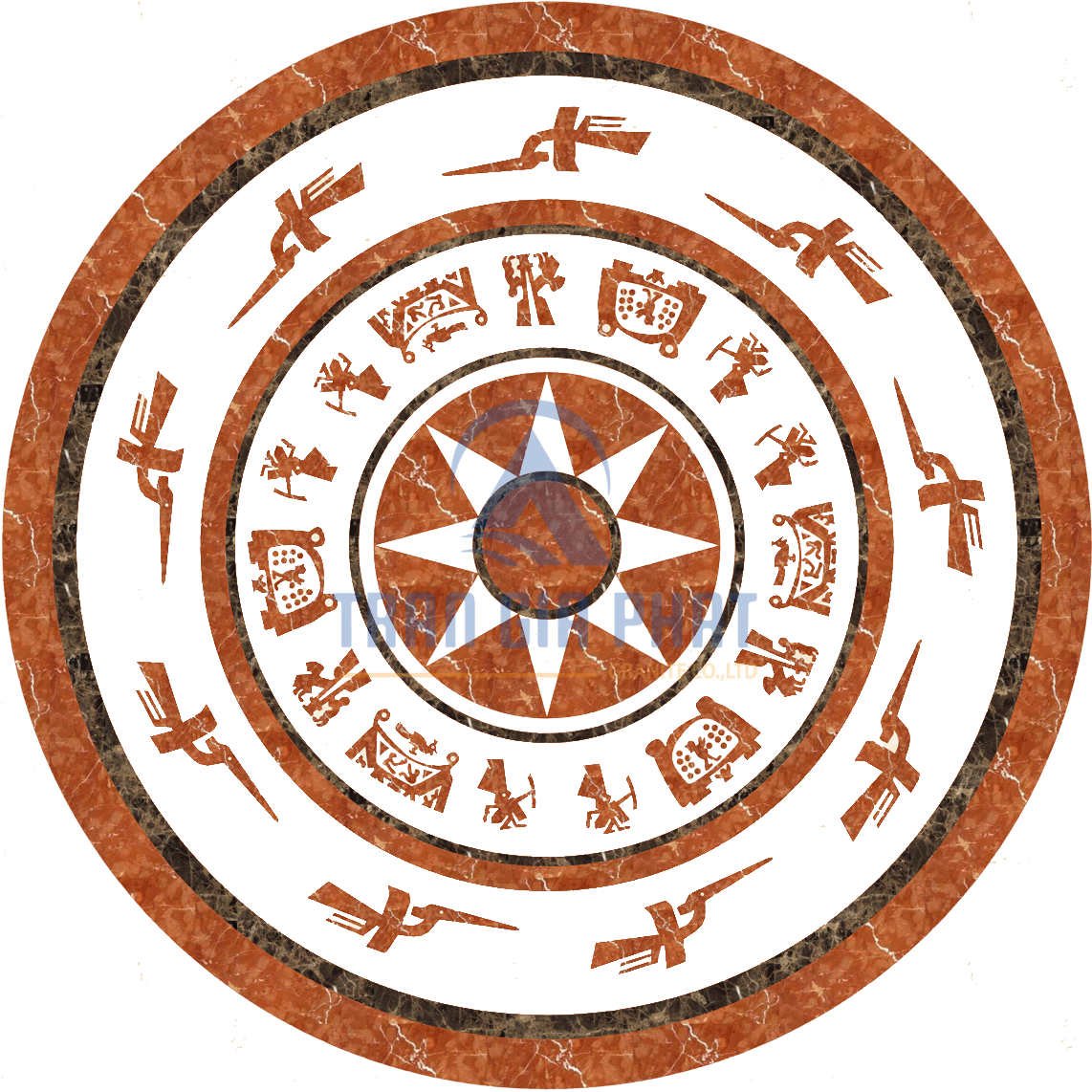 Đá Hoa Văn Trống Đồng C066