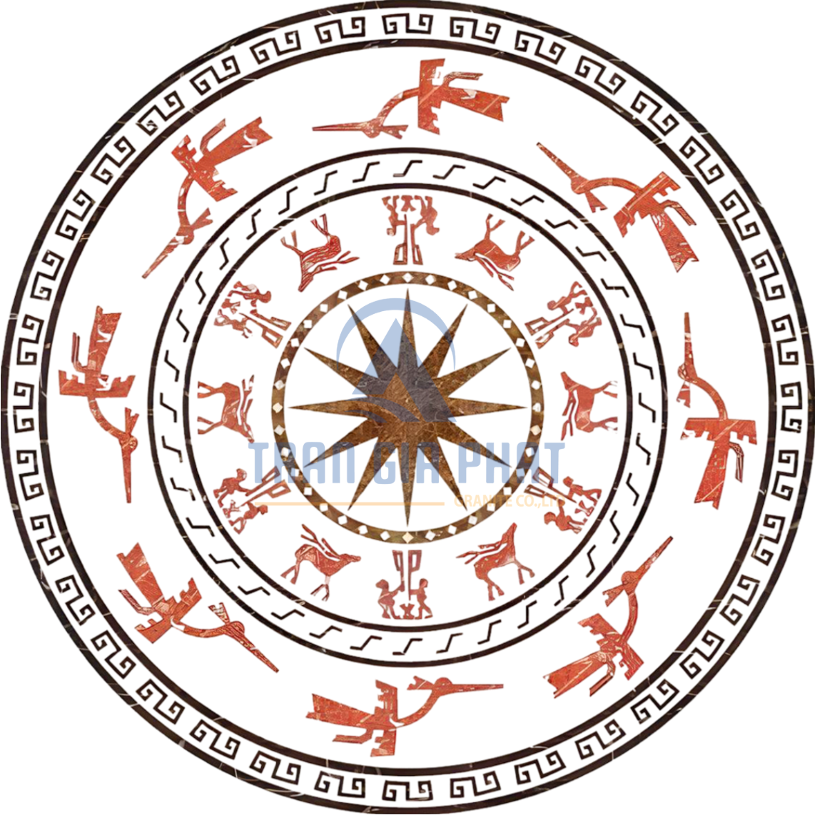 Đá Hoa Văn Trống Đồng C069