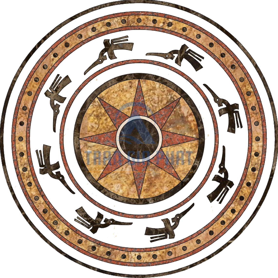 Đá Hoa Văn Trống Đồng C071