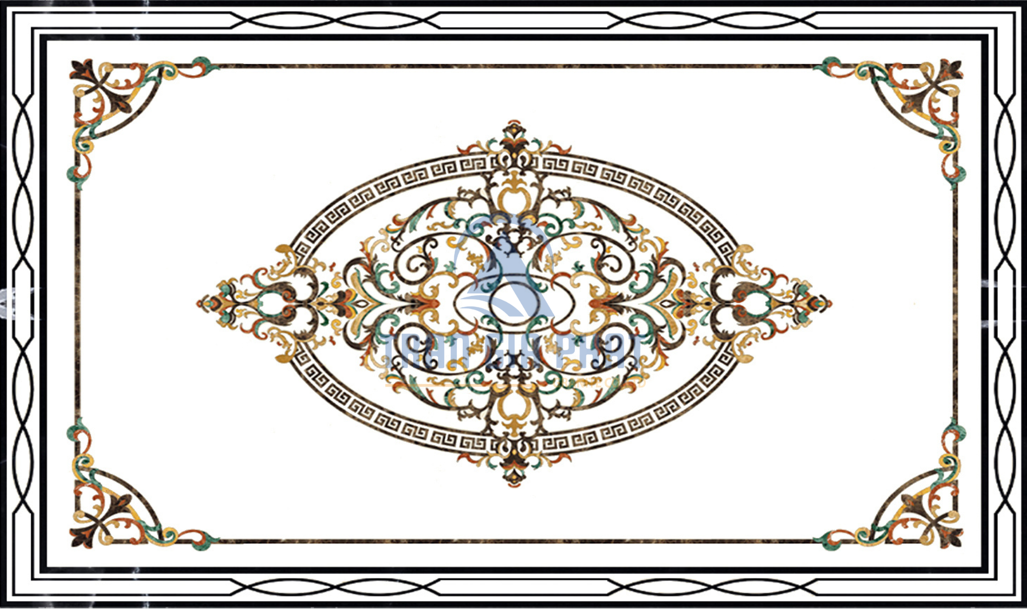 Đá hoa văn chữ nhật cổ điển R022