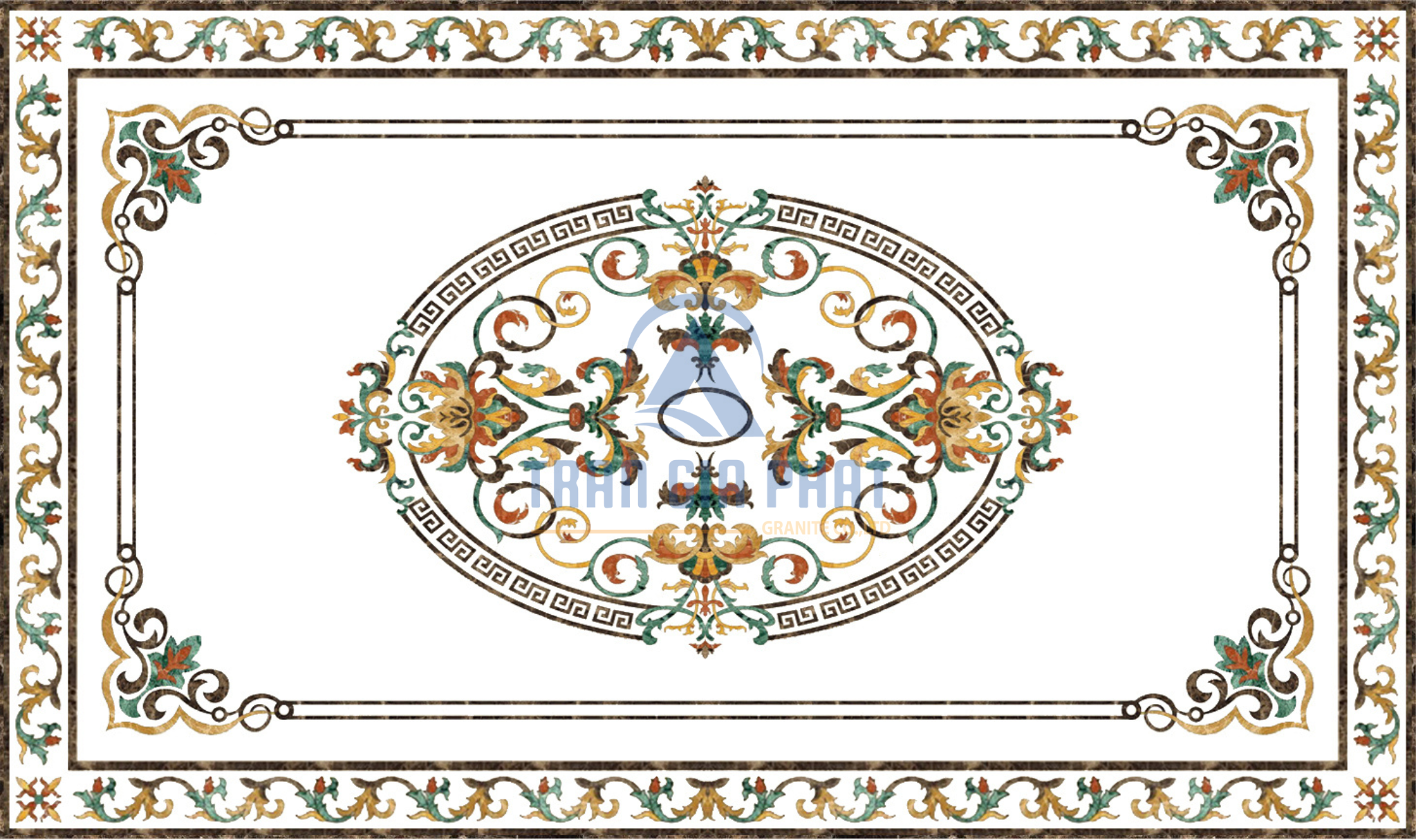 Đá hoa văn chữ nhật cổ điển R023