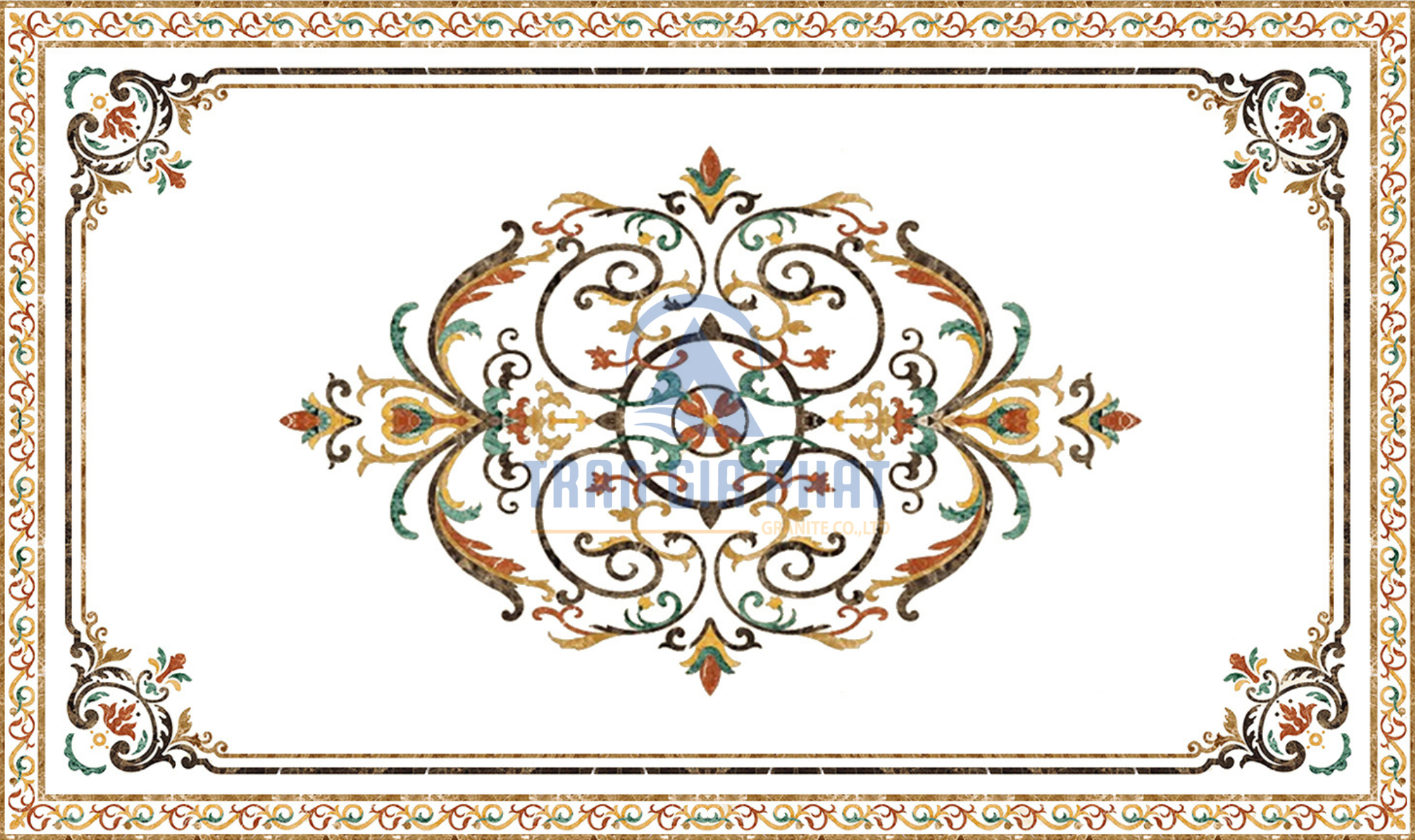 Đá hoa văn chữ nhật cổ điển R024