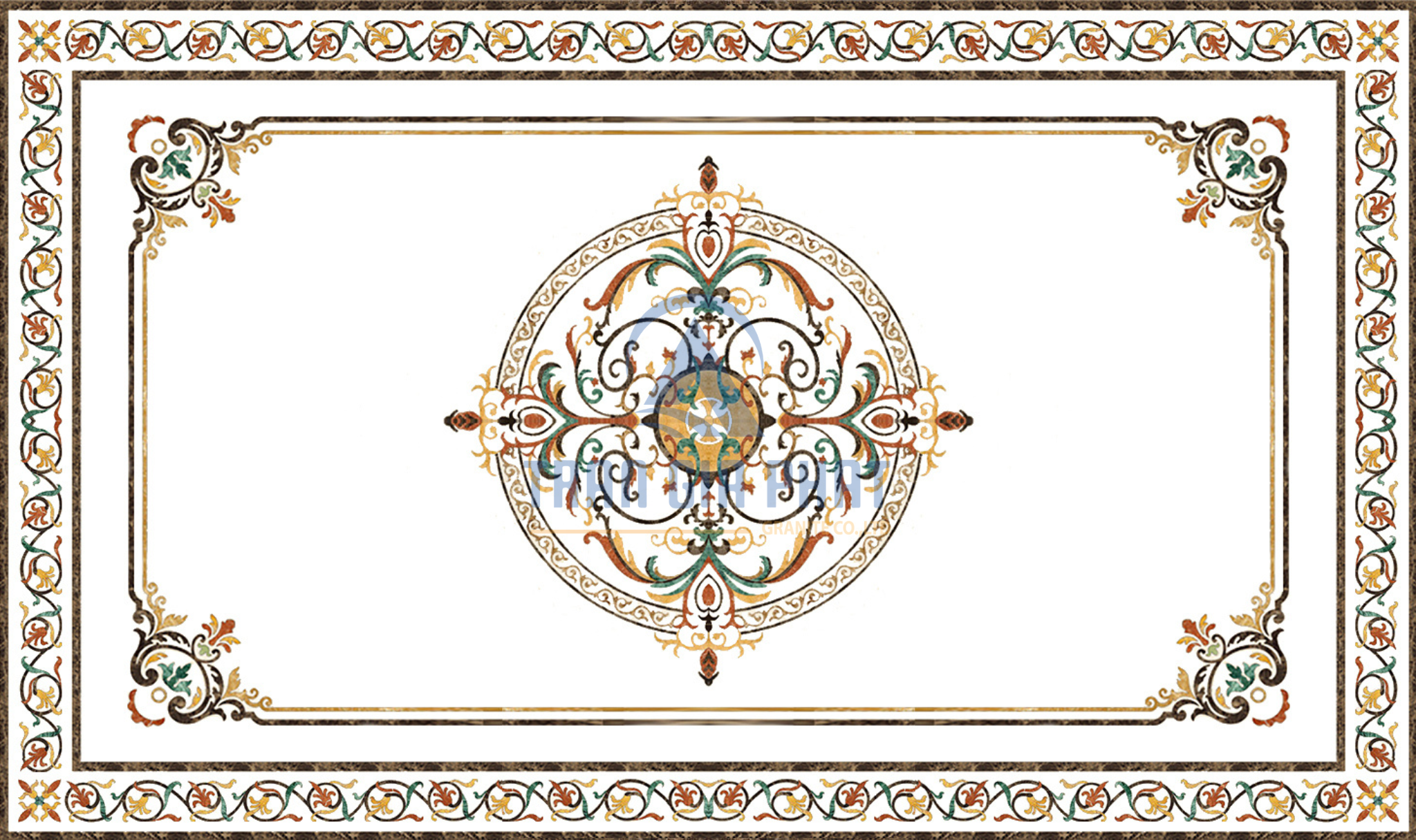 Đá hoa văn chữ nhật cổ điển R026