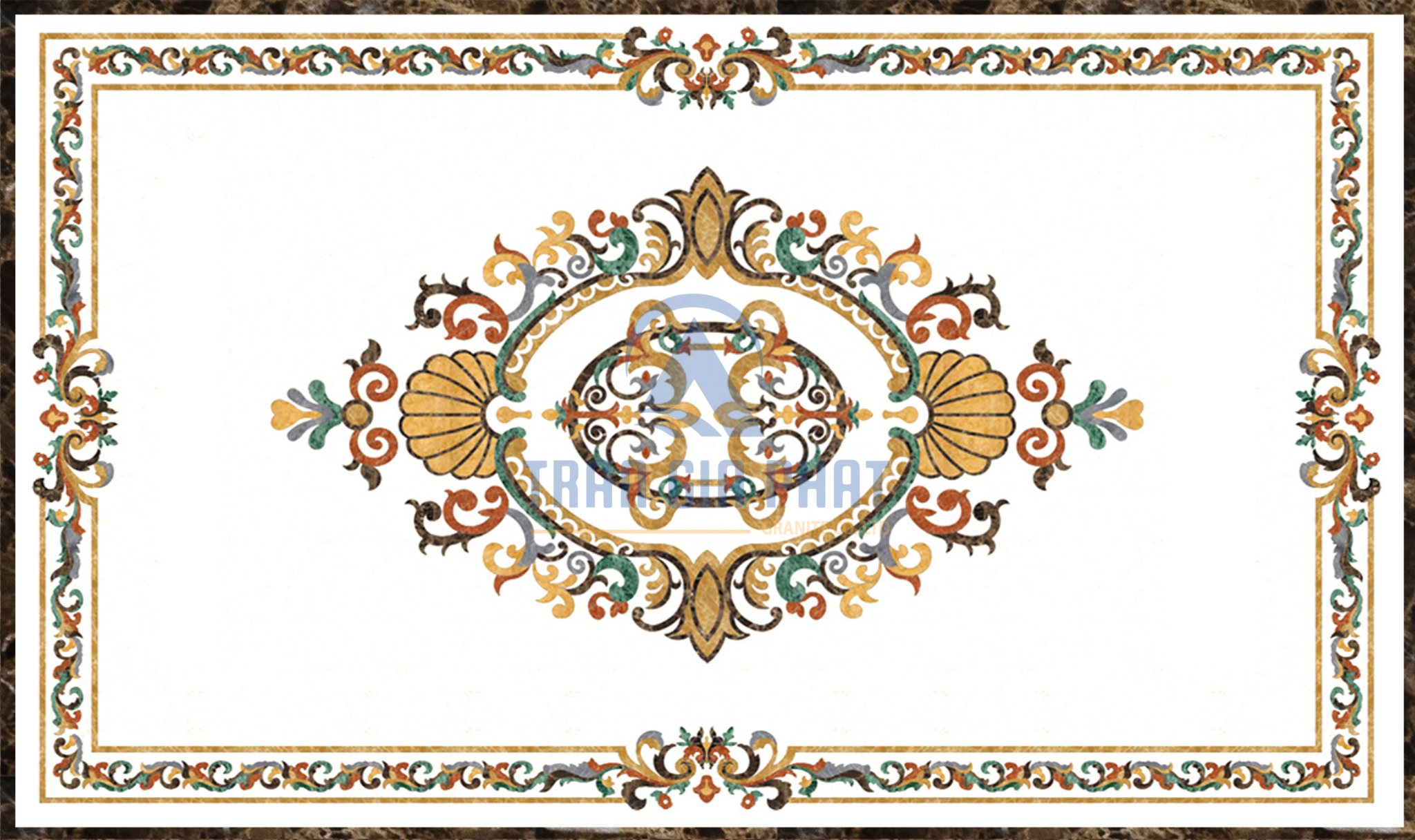 Đá hoa văn chữ nhật cổ điển R028