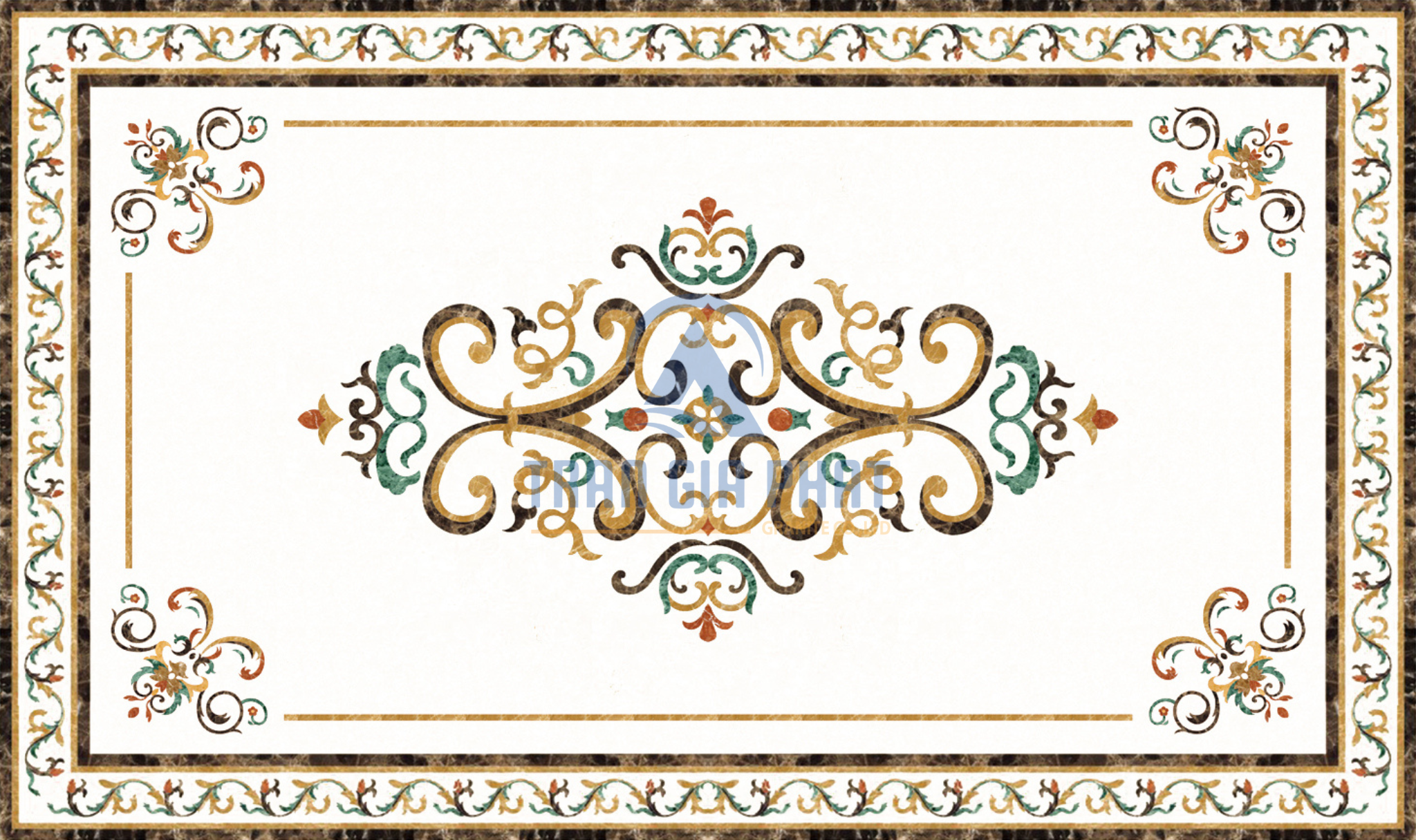 Đá hoa văn chữ nhật cổ điển R029