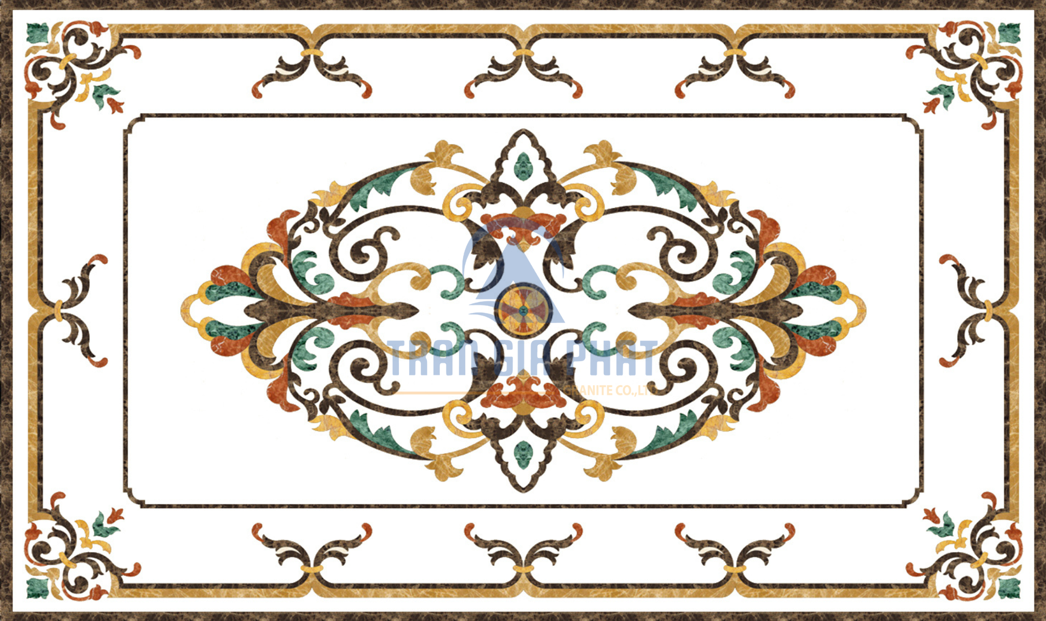 Đá hoa văn chữ nhật cổ điển R031