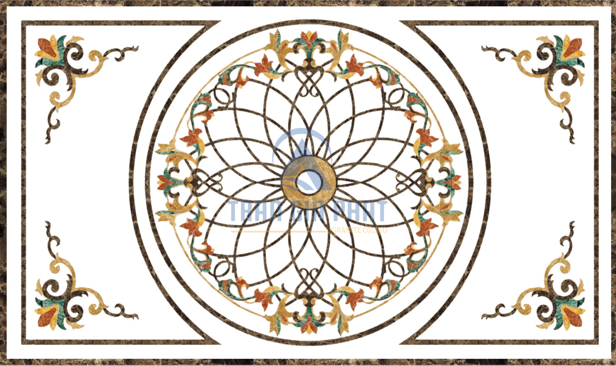 Đá hoa văn chữ nhật cổ điển R033