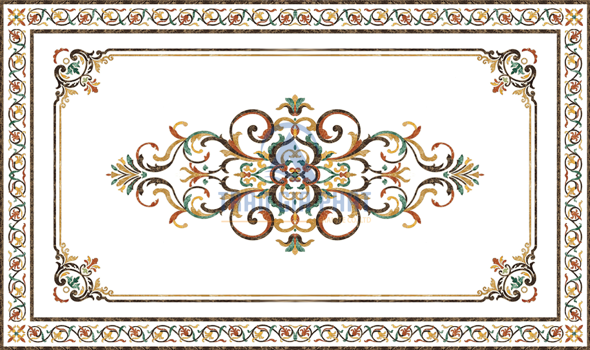 Đá hoa văn chữ nhật cổ điển R047