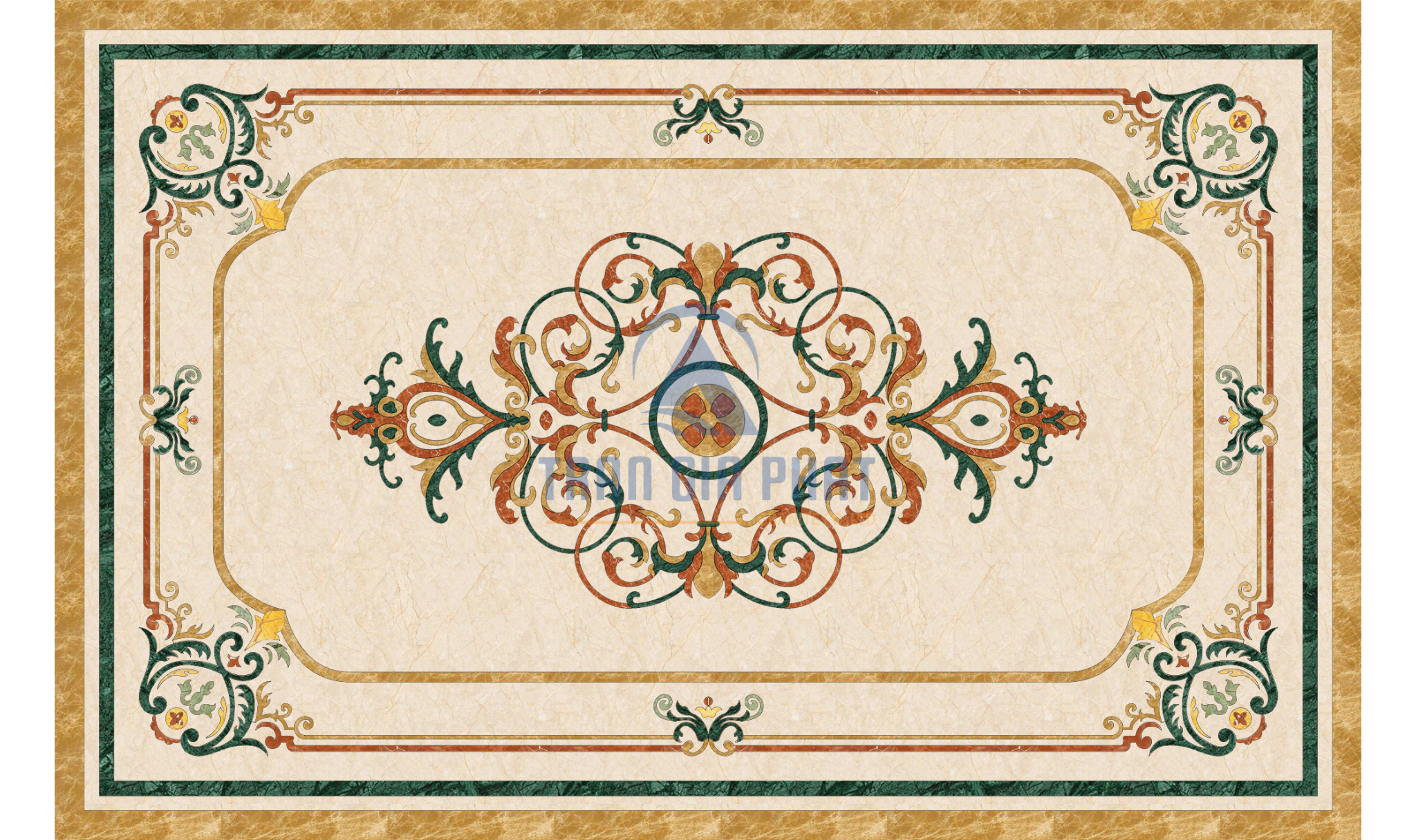 Đá hoa văn chữ nhật cổ điển R048