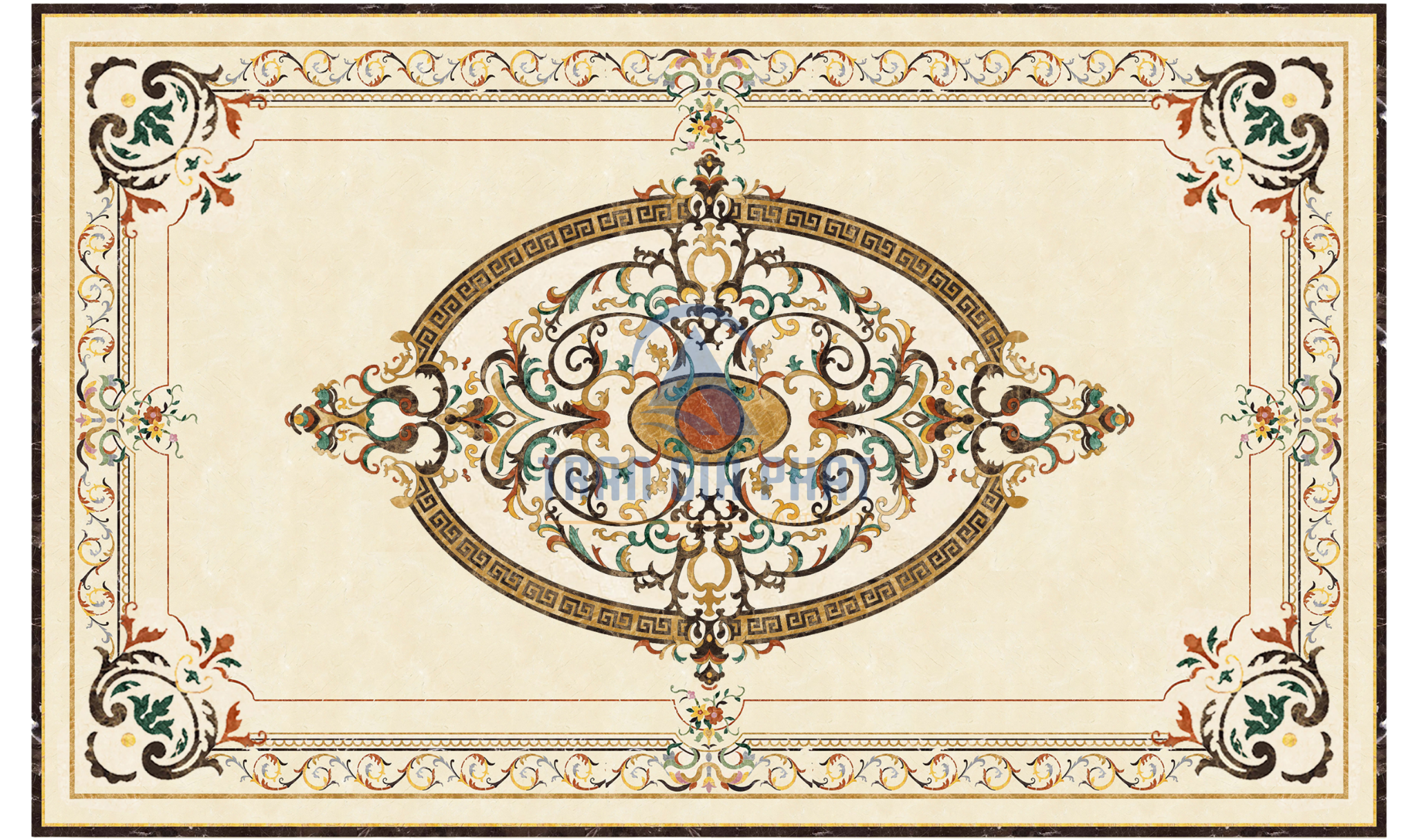 Đá hoa văn chữ nhật cổ điển R049