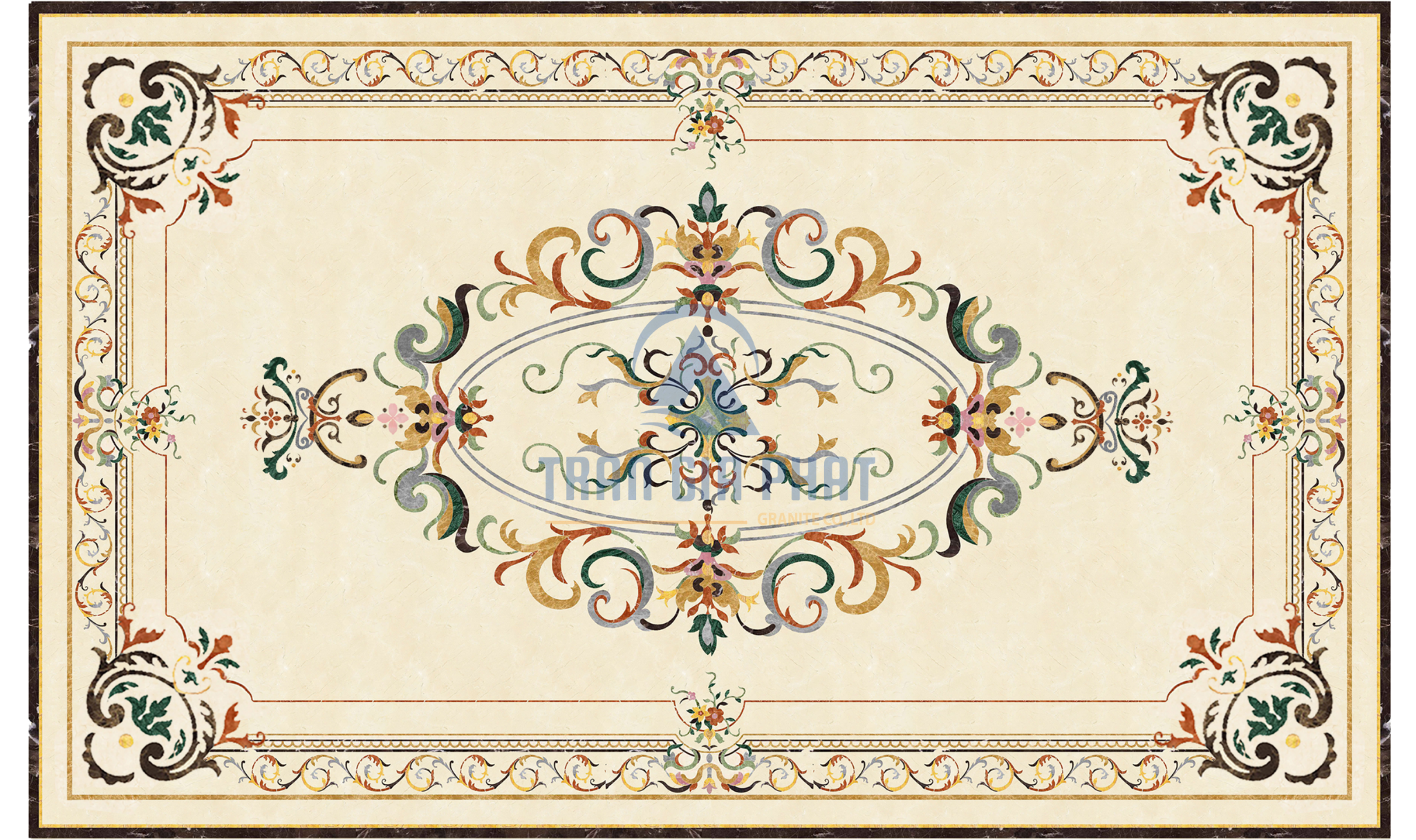 Đá hoa văn chữ nhật cổ điển R050