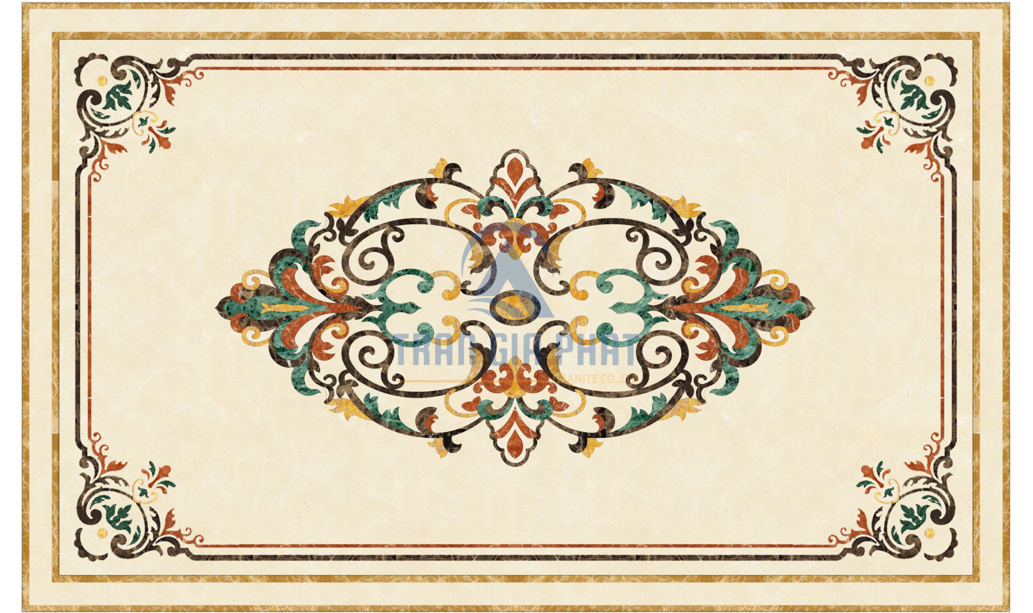 Đá hoa văn chữ nhật cổ điển R052