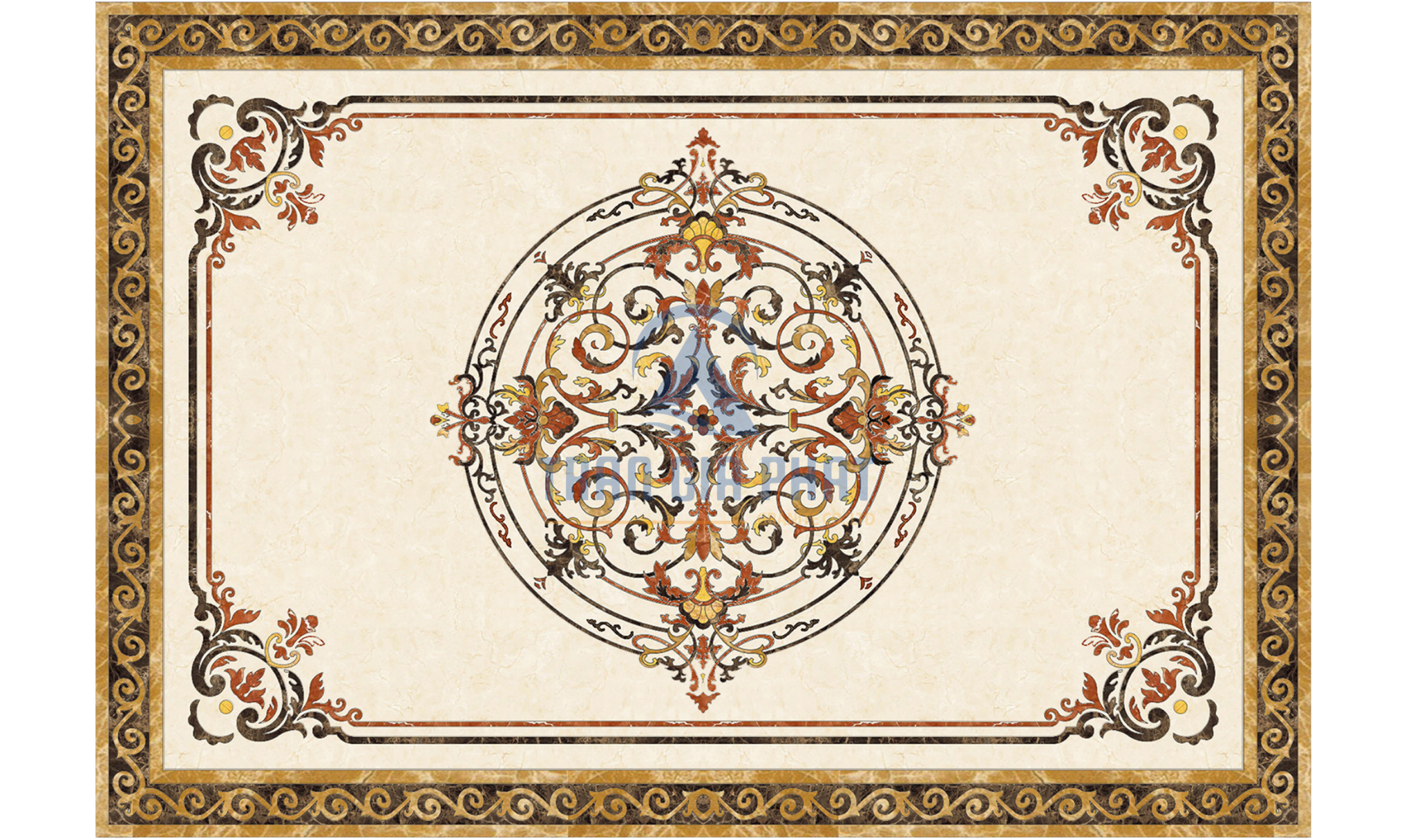 Đá hoa văn chữ nhật cổ điển R058