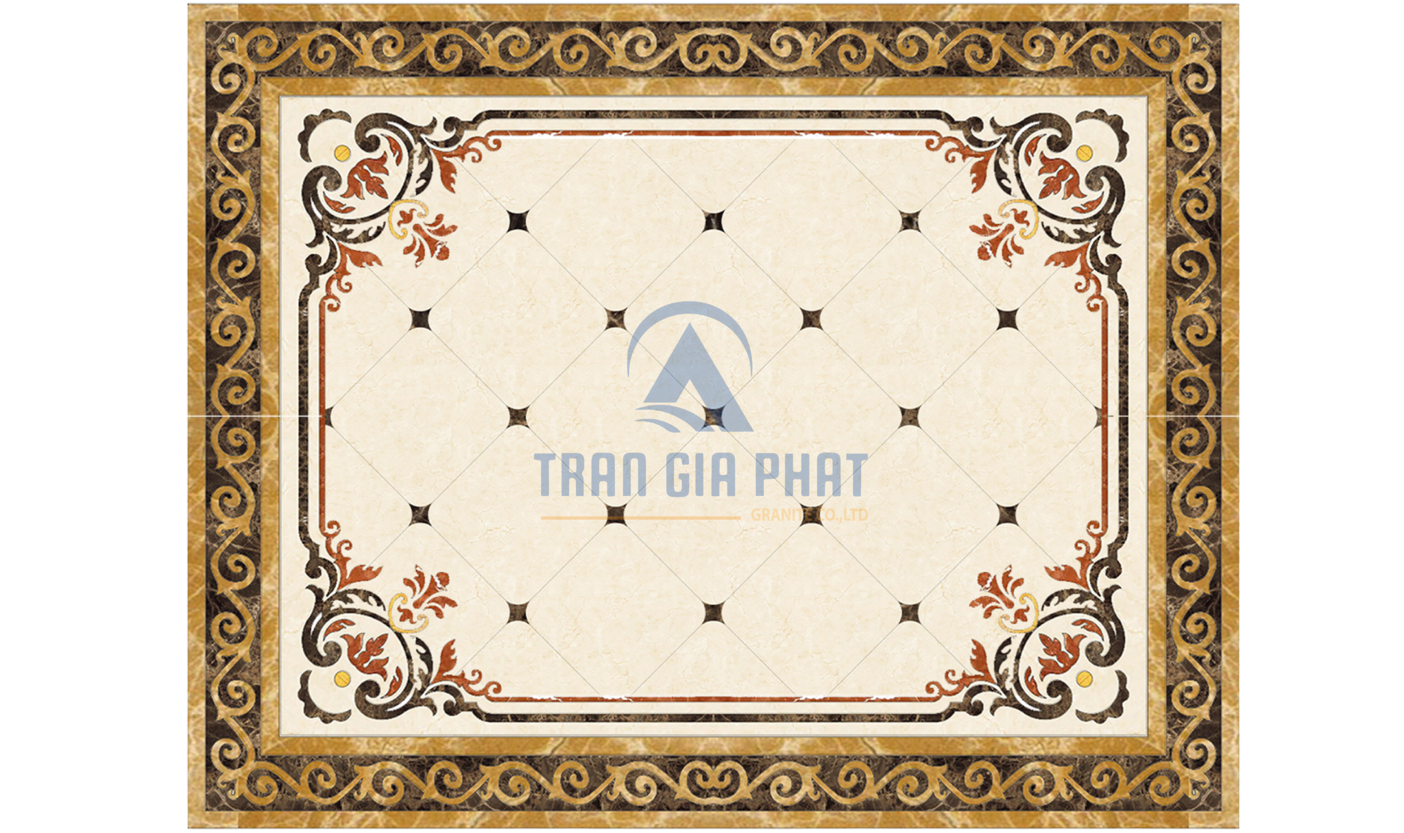 Đá hoa văn chữ nhật cổ điển R059