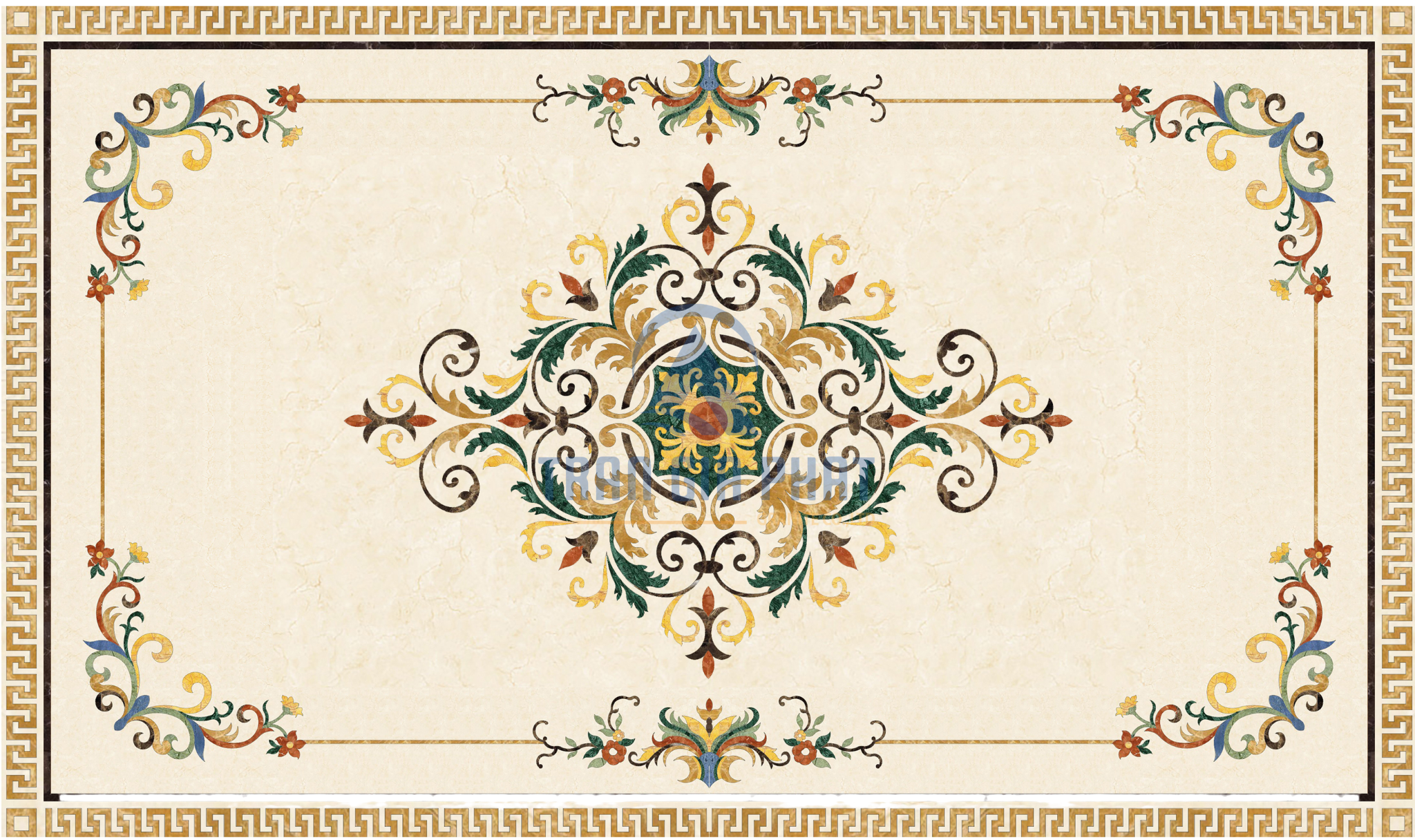 Đá hoa văn chữ nhật cổ điển R063