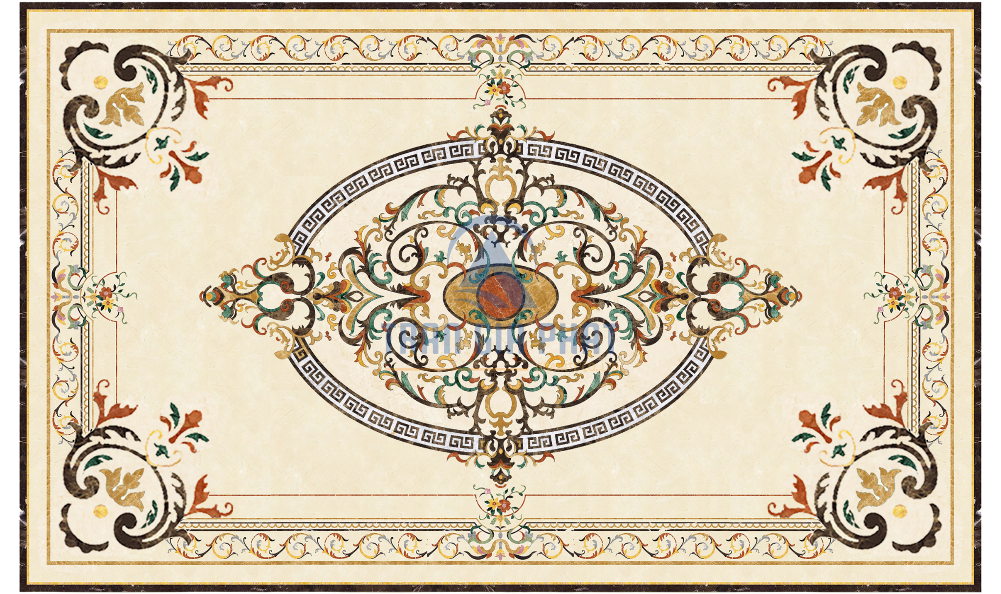 Đá hoa văn chữ nhật cổ điển R064