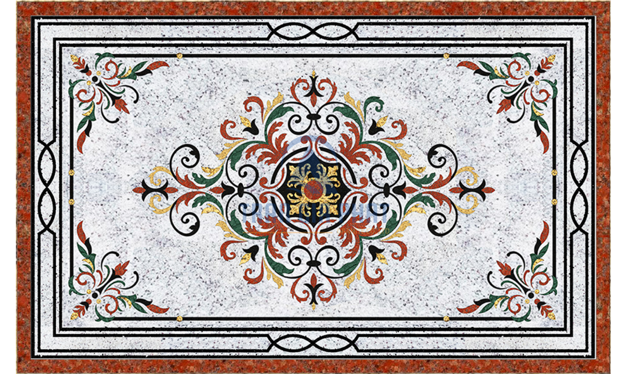 Đá hoa văn chữ nhật cổ điển R073