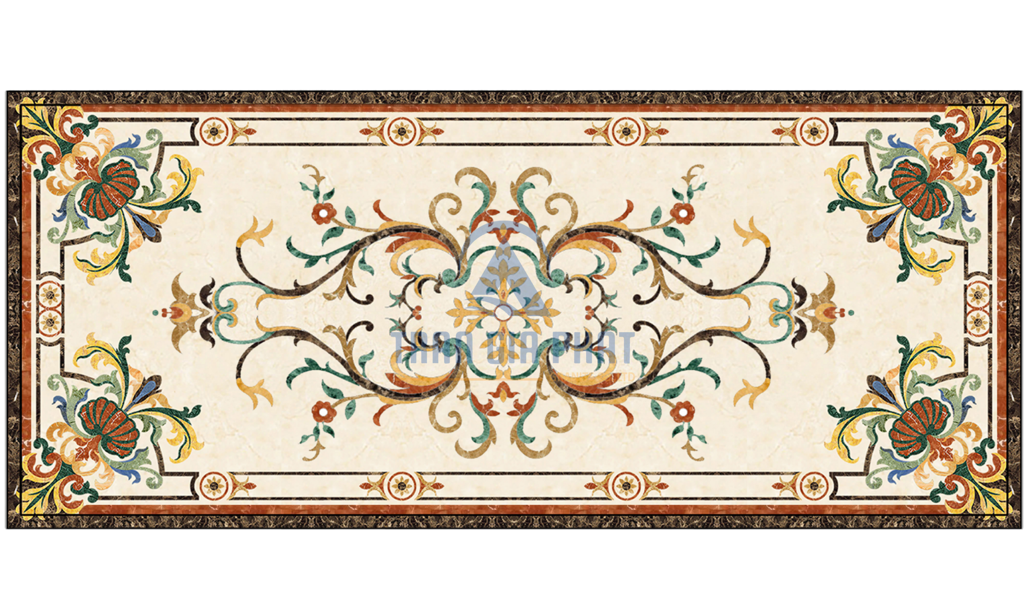 Đá hoa văn chữ nhật cổ điển R074