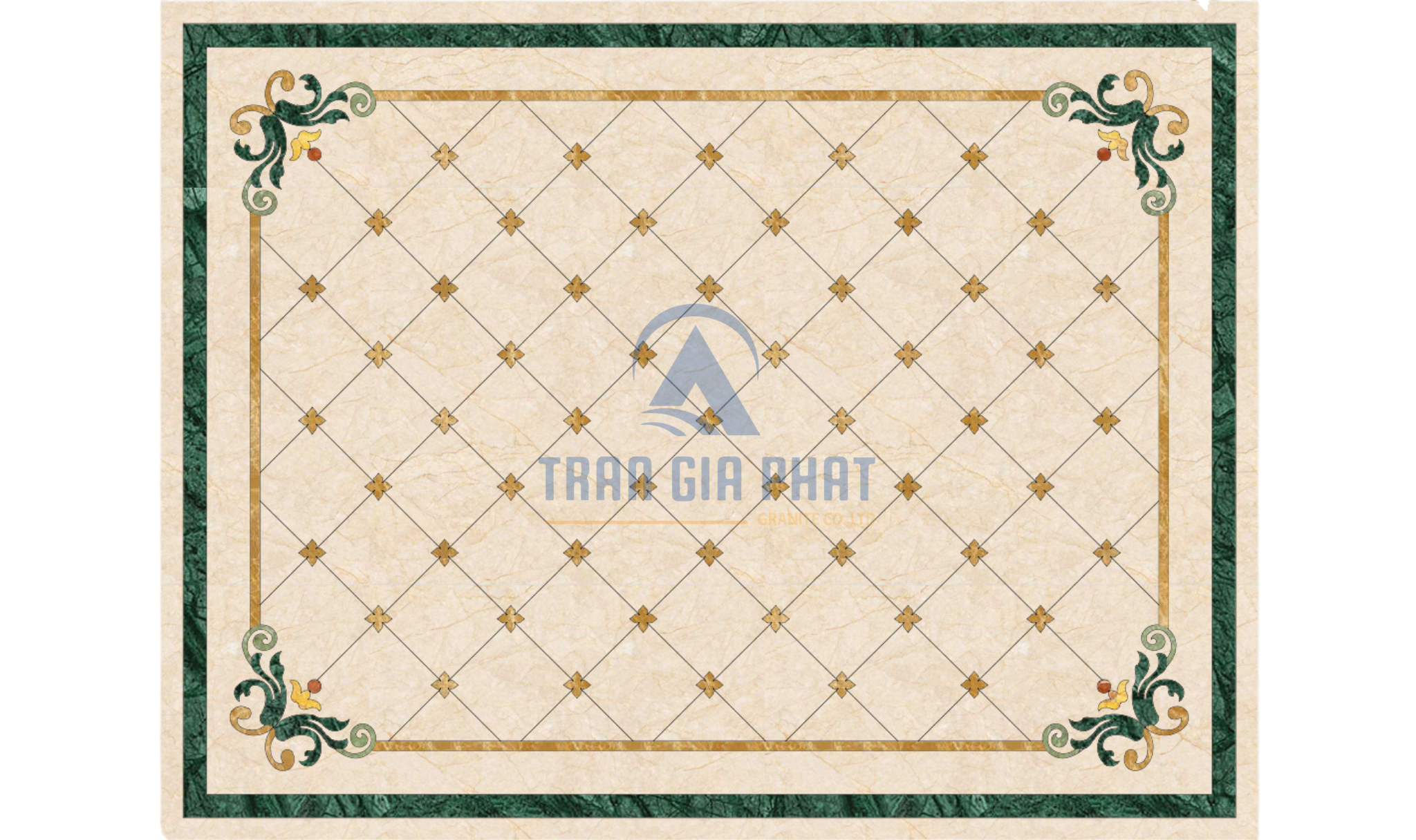 Đá hoa văn chữ nhật hiện đại R076