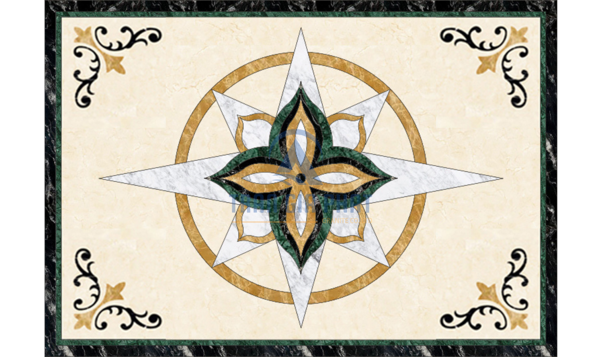 Đá hoa văn chữ nhật hiện đại R084