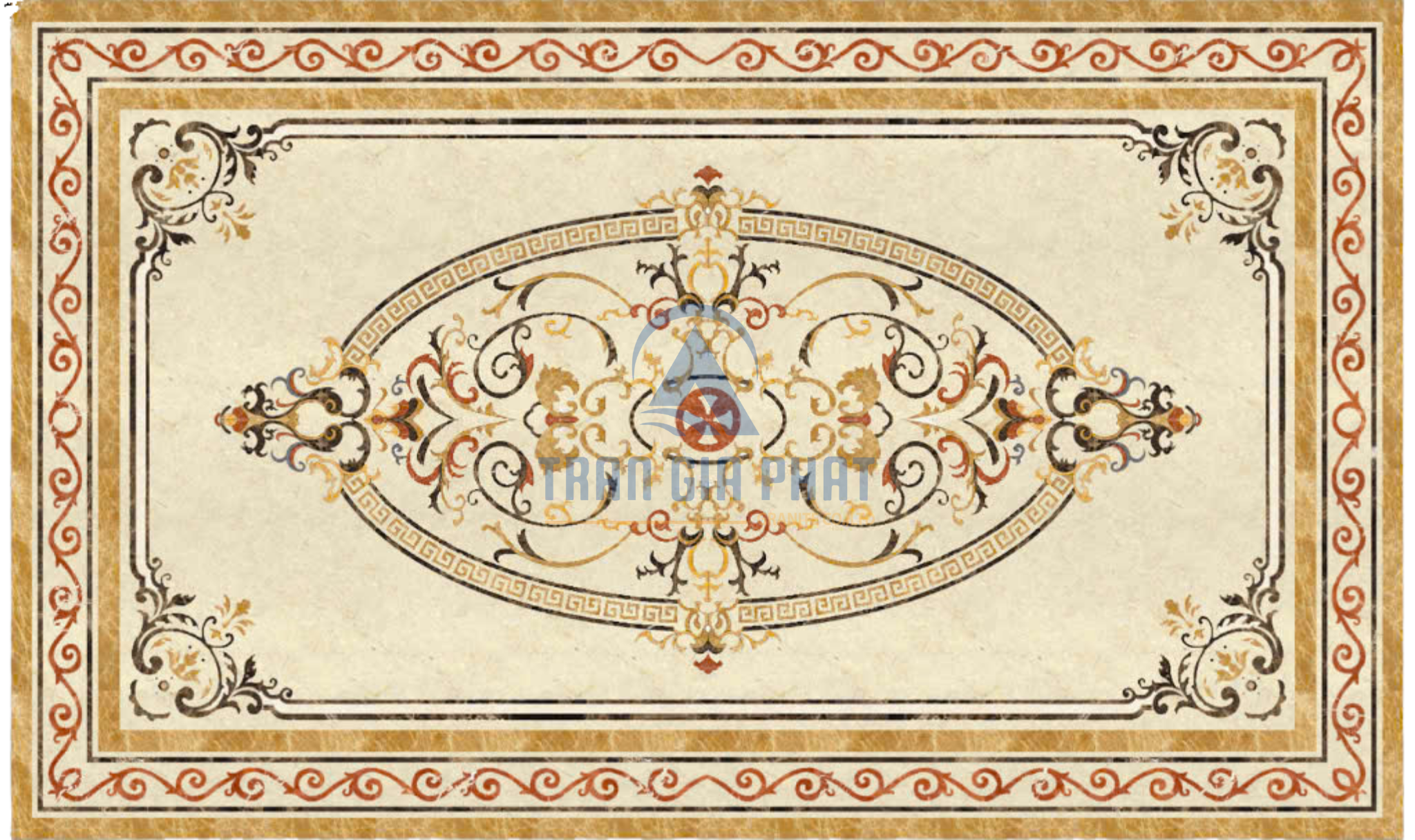 Đá hoa văn chữ nhật cổ điển R091