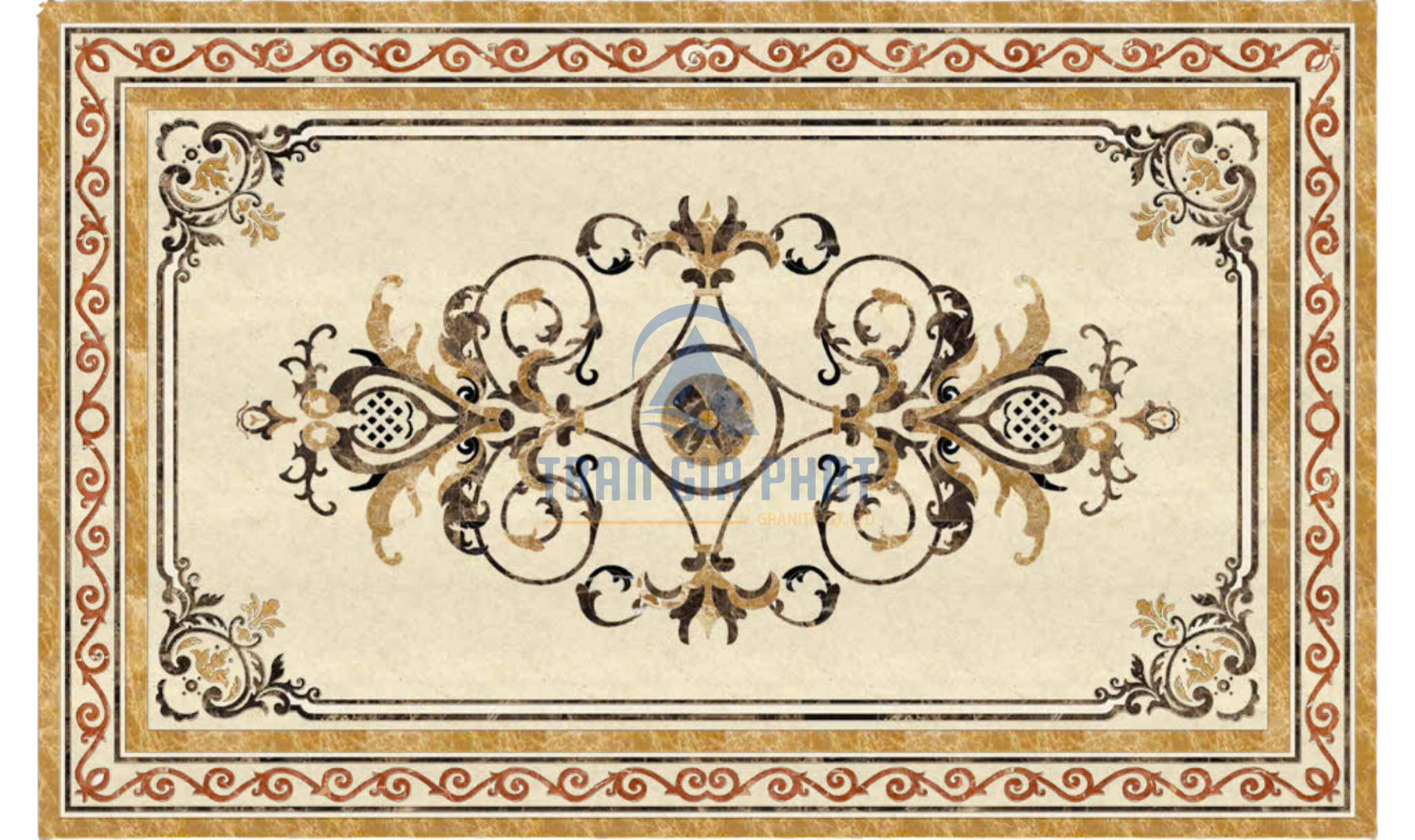 Đá hoa văn chữ nhật cổ điển R093
