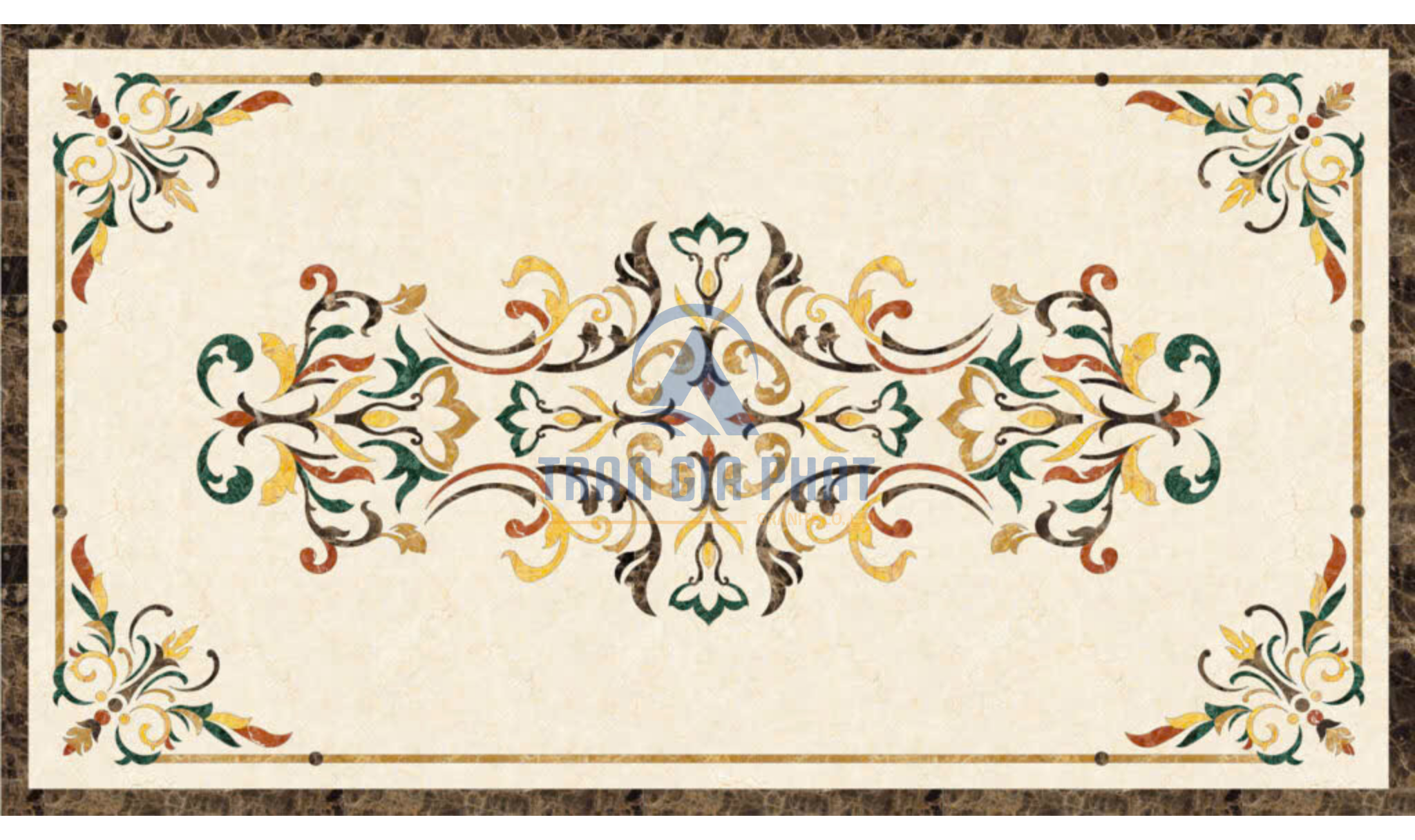 Đá hoa văn chữ nhật cổ điển R195