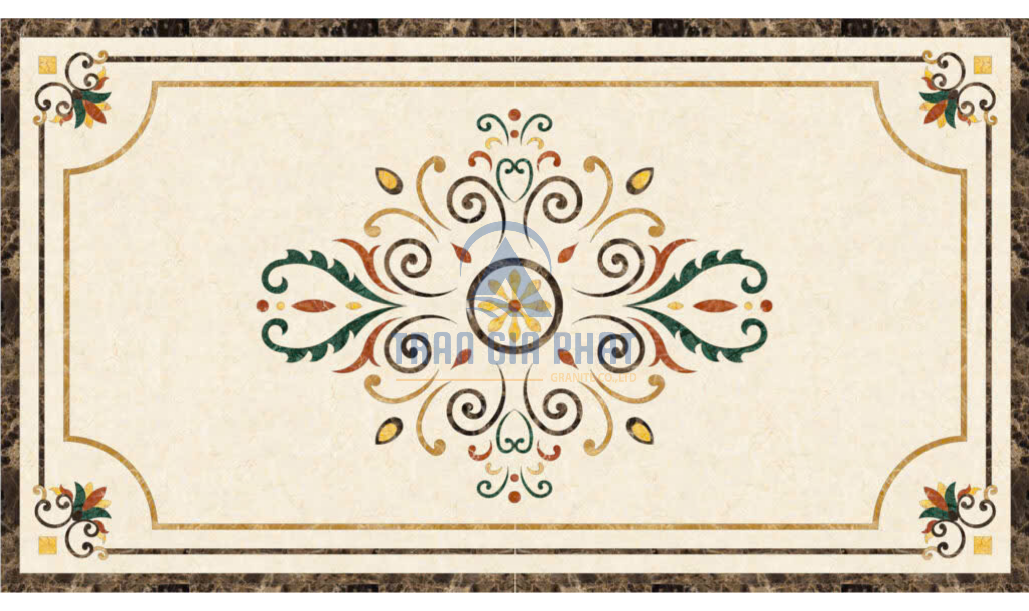 Đá hoa văn chữ nhật cổ điển R197