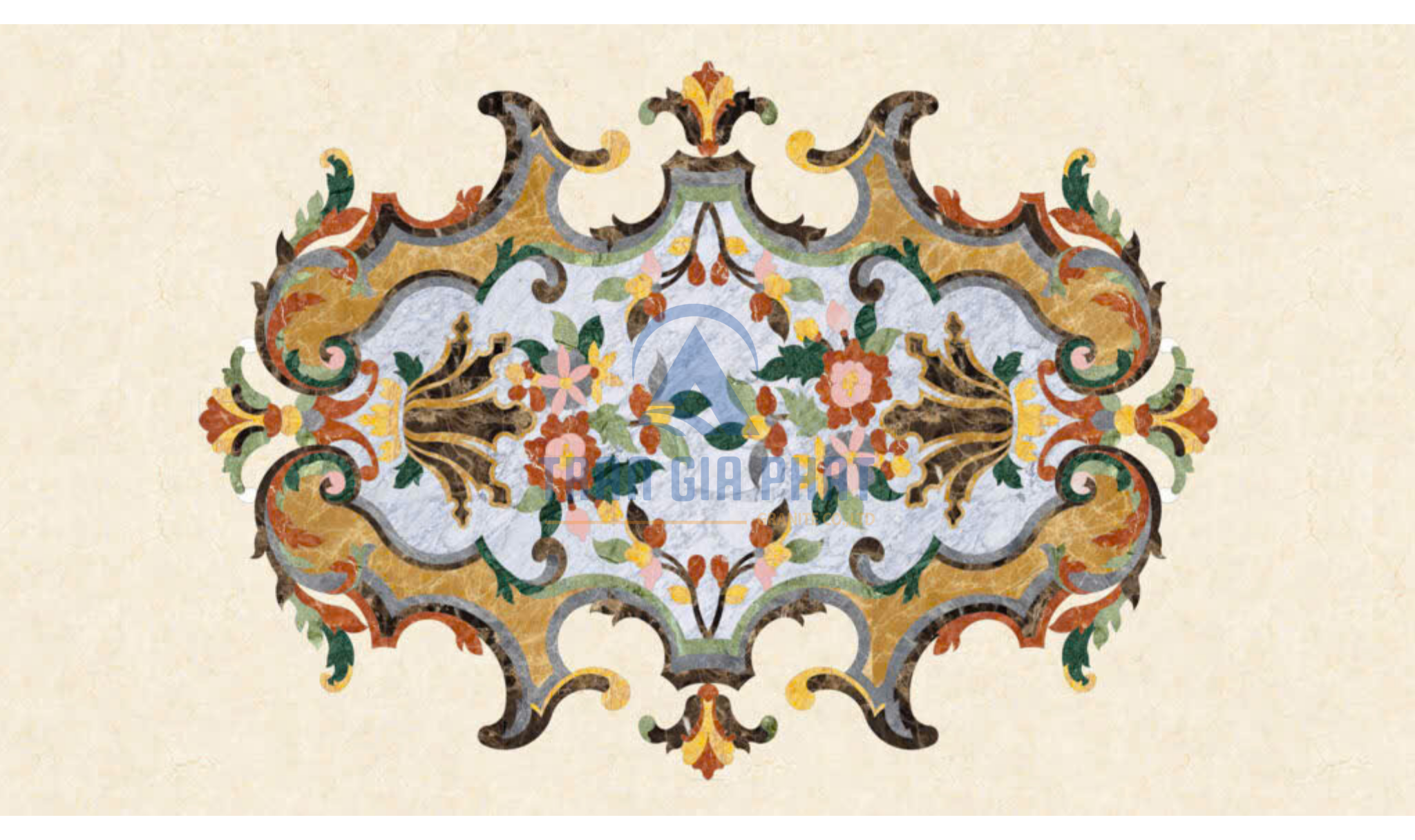 Đá hoa văn chữ nhật cổ điển R102