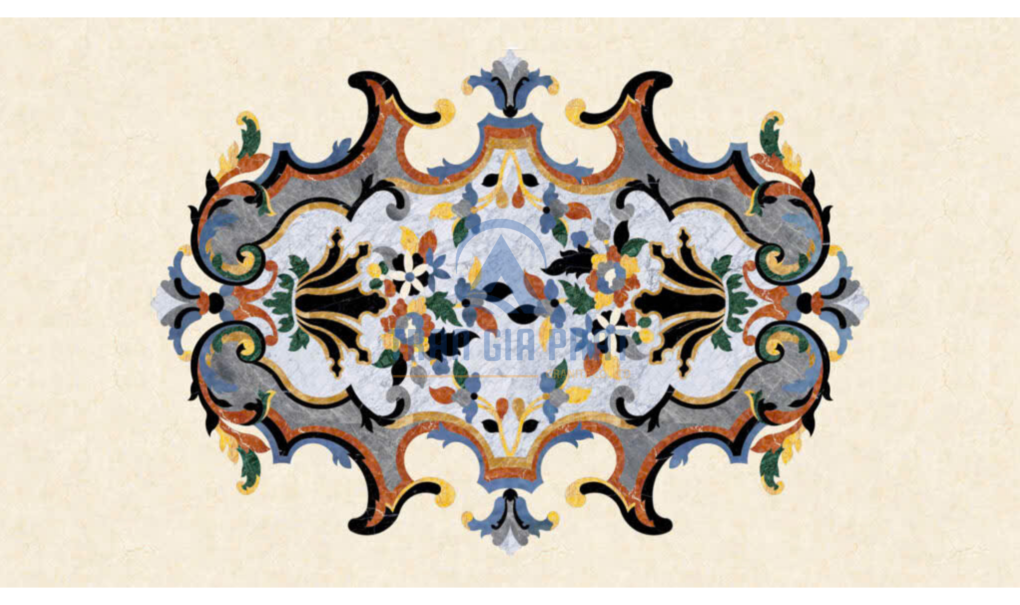 Đá hoa văn chữ nhật cổ điển R103