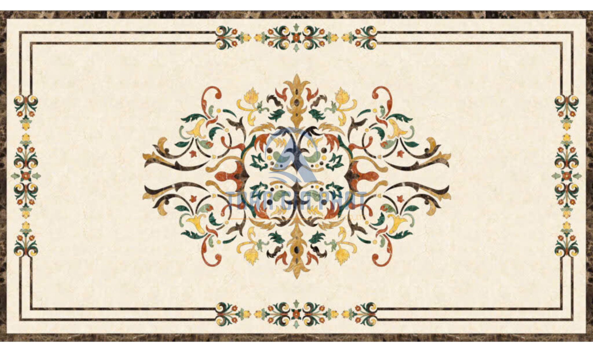 Đá hoa văn chữ nhật cổ điển R107