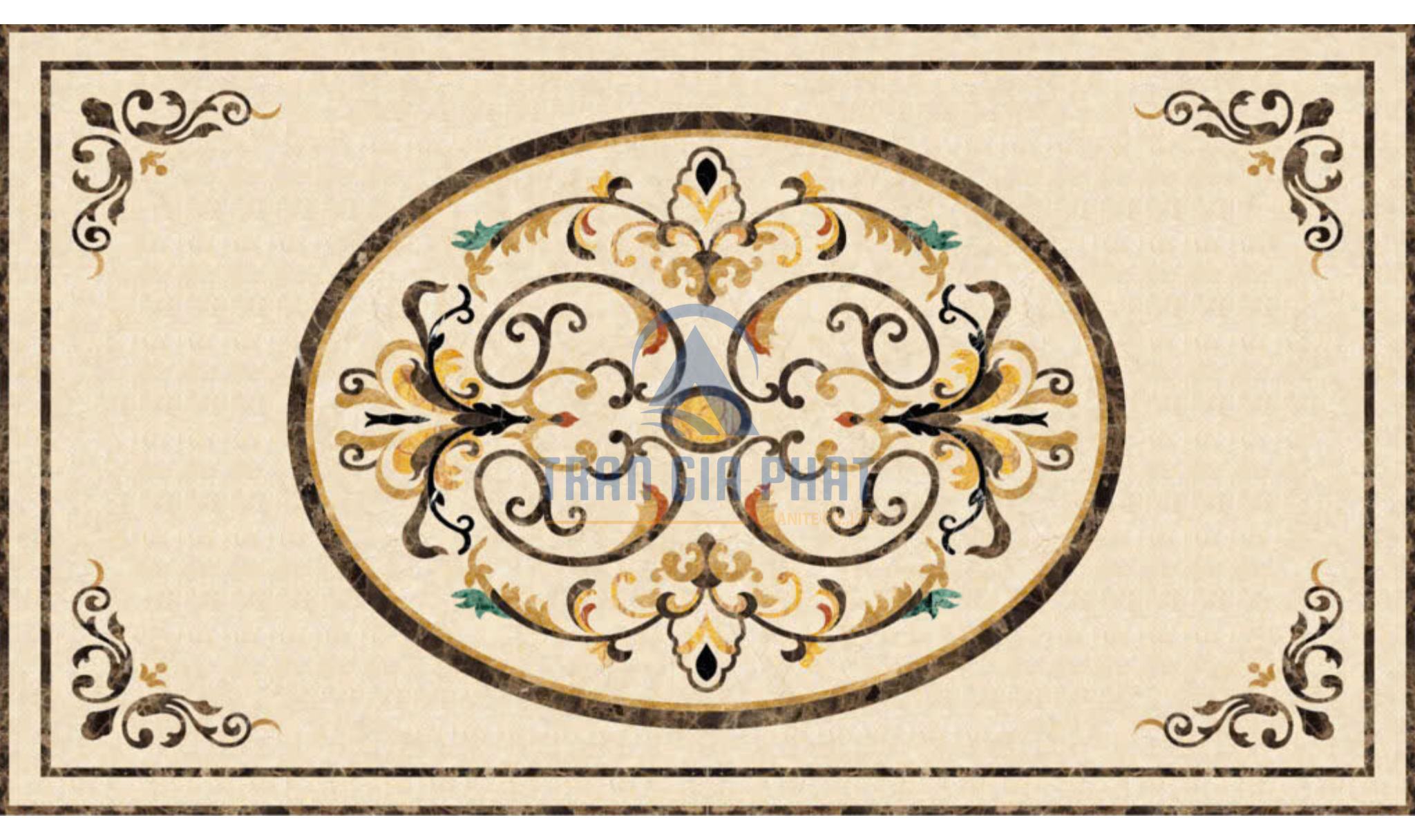 Đá hoa văn chữ nhật cổ điển R112