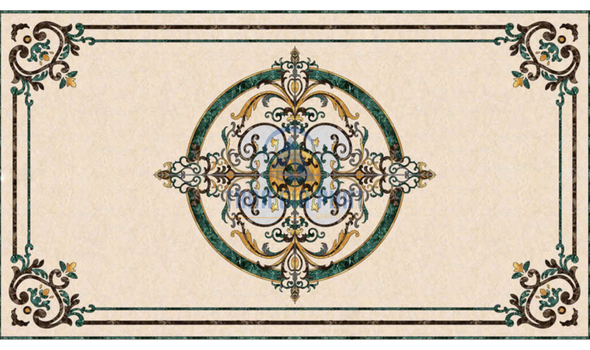 Đá hoa văn chữ nhật cổ điển R114