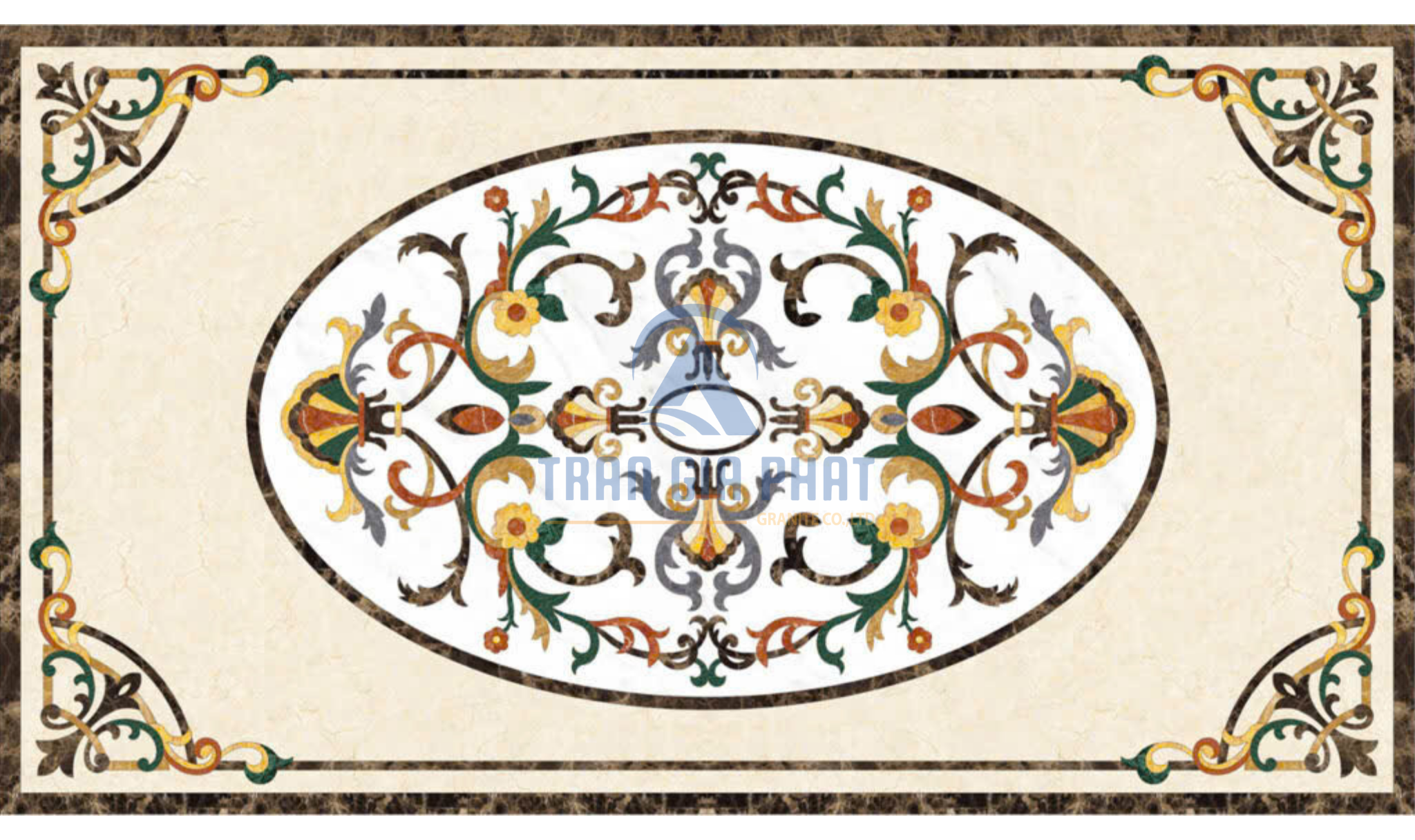 Đá hoa văn chữ nhật cổ điển R118