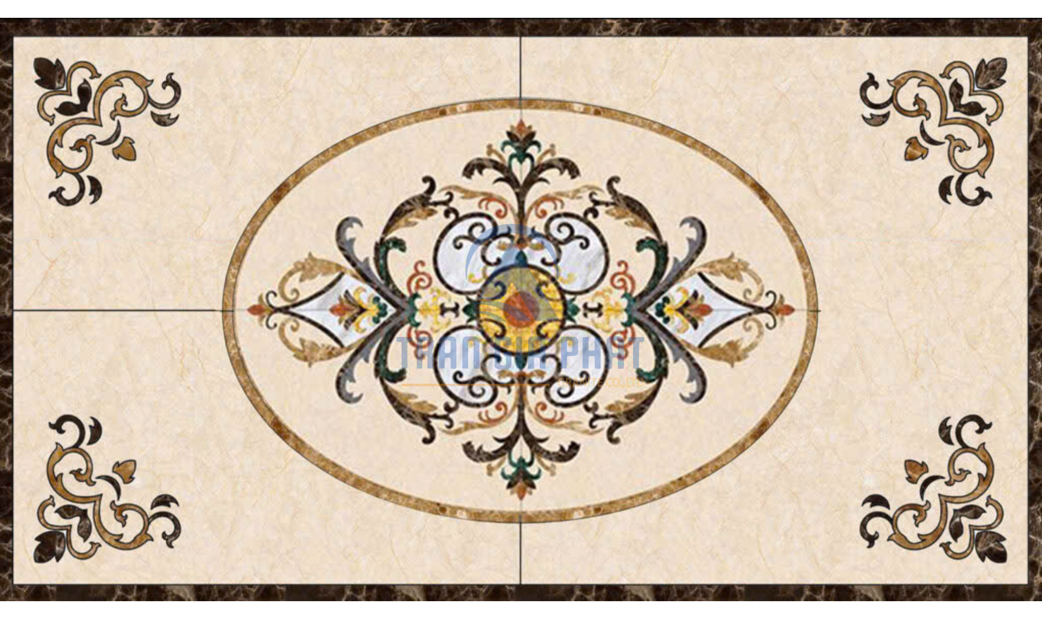 Đá hoa văn chữ nhật cổ điển R125