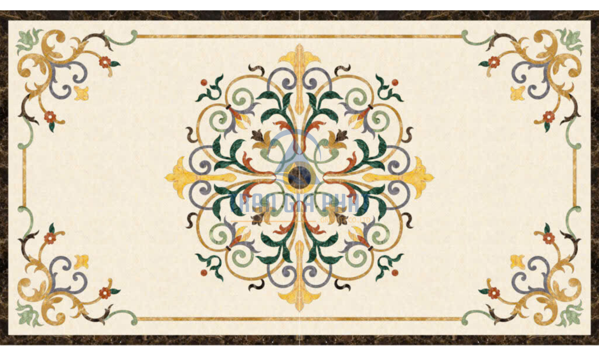 Đá hoa văn chữ nhật cổ điển R128