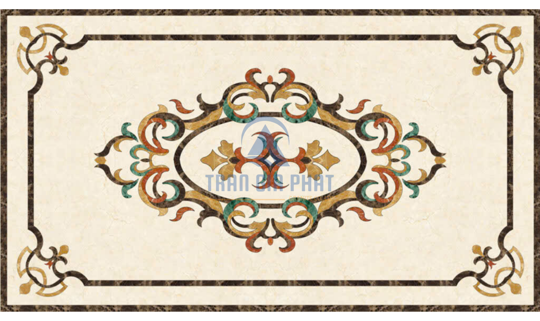 Đá hoa văn chữ nhật cổ điển R129