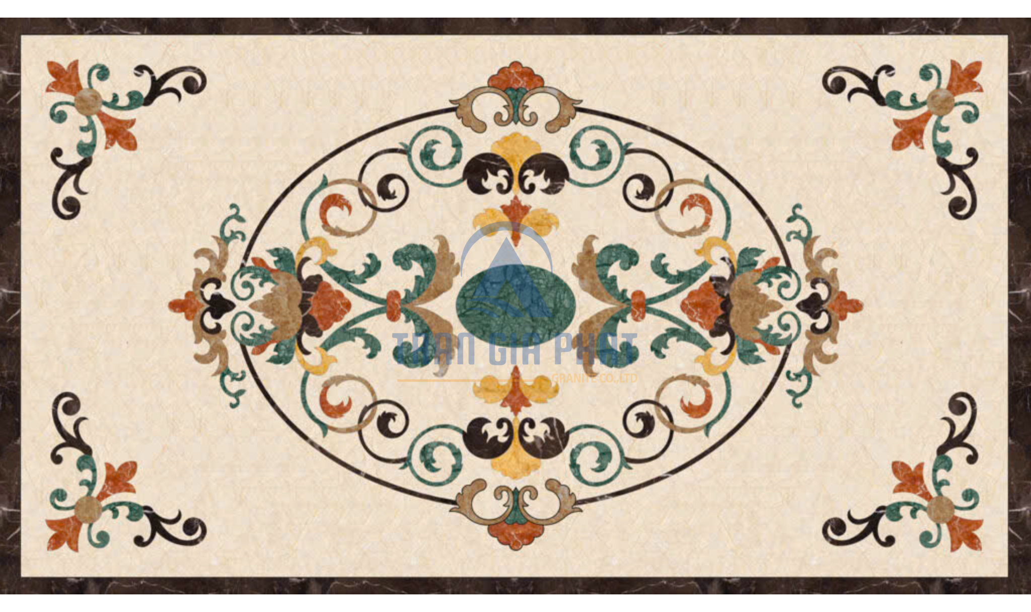 Đá hoa văn chữ nhật cổ điển R131