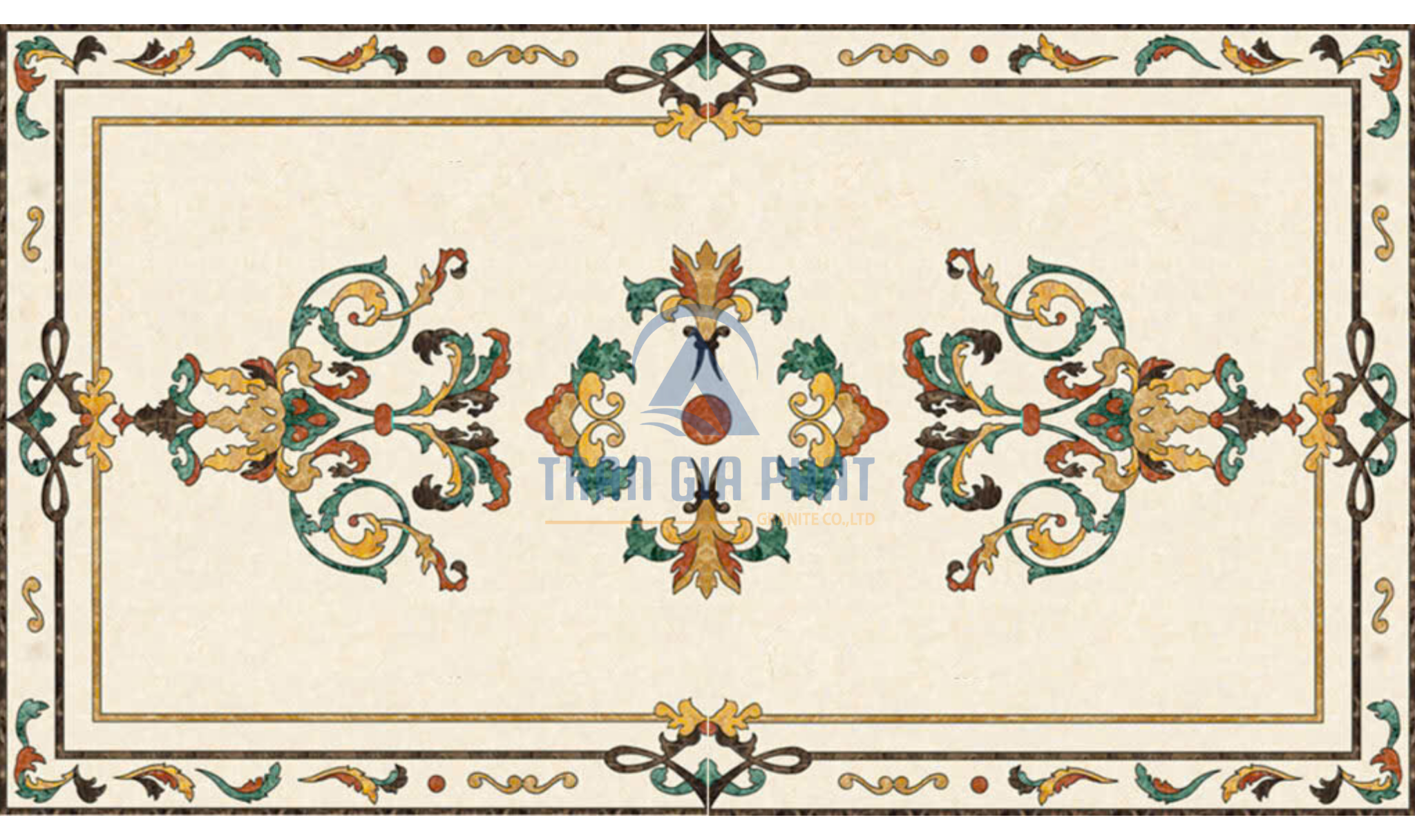 Đá hoa văn chữ nhật cổ điển R134