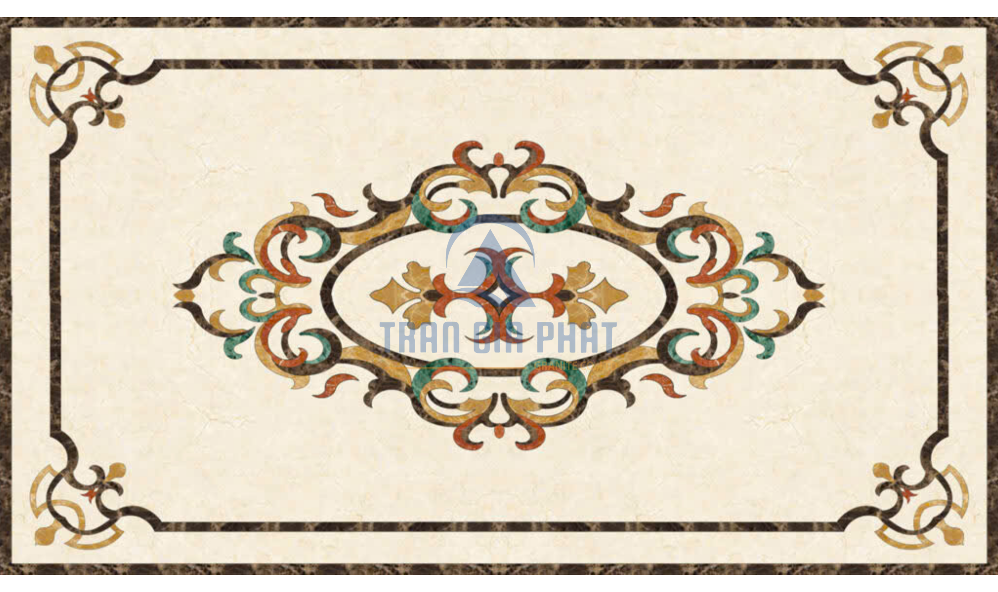 Đá hoa văn chữ nhật cổ điển R138