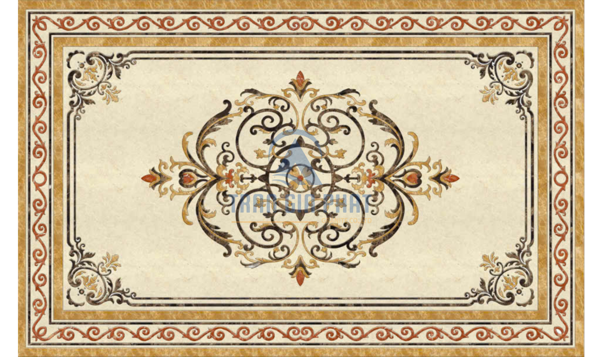 Đá hoa văn chữ nhật cổ điển R150