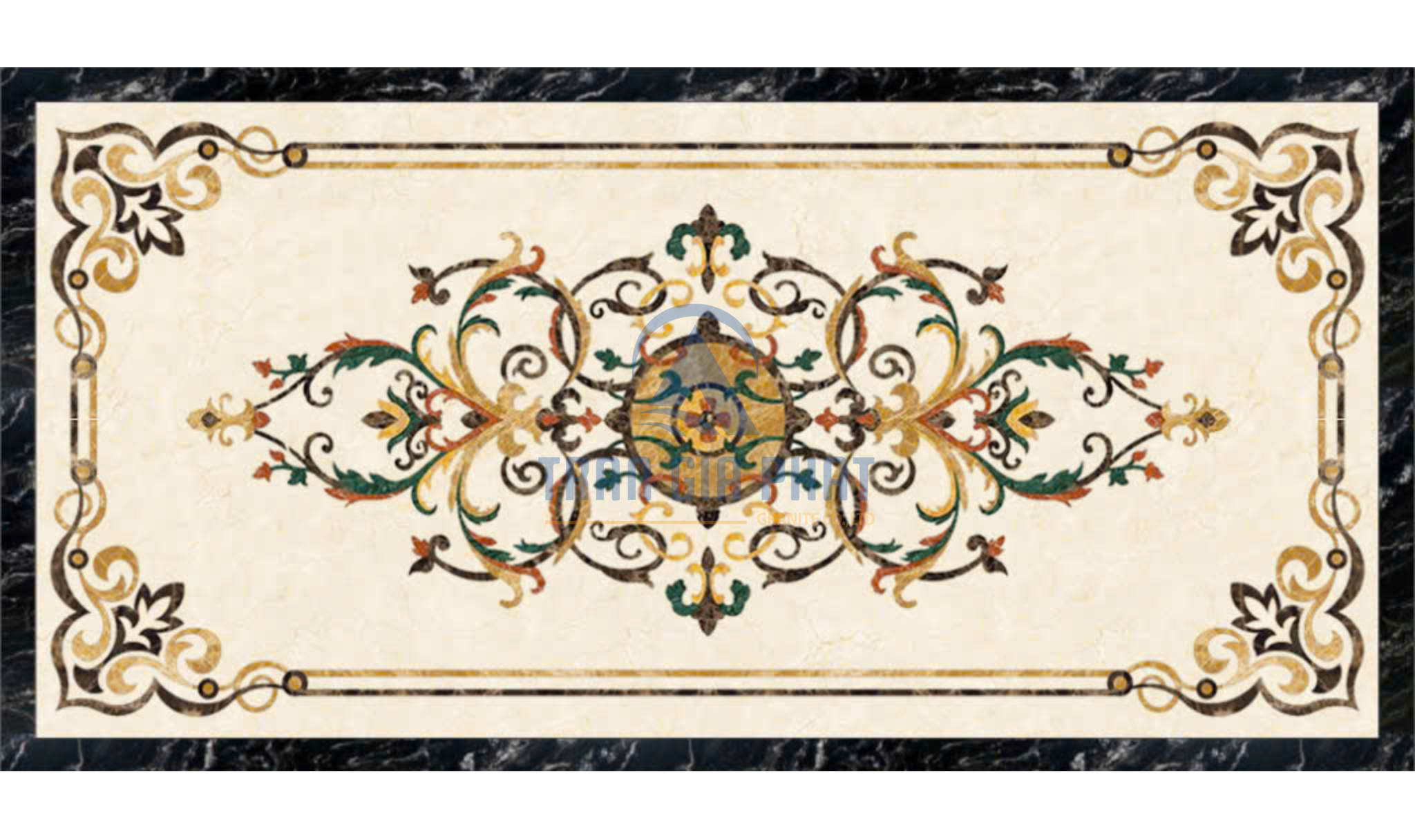 Đá hoa văn chữ nhật cổ điển R155