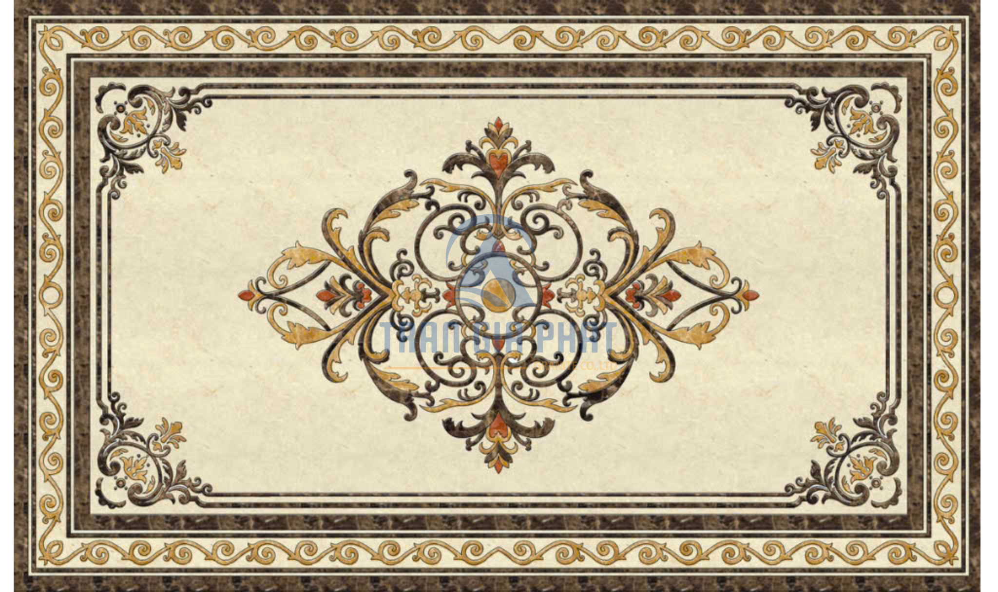 Đá hoa văn chữ nhật cổ điển R156