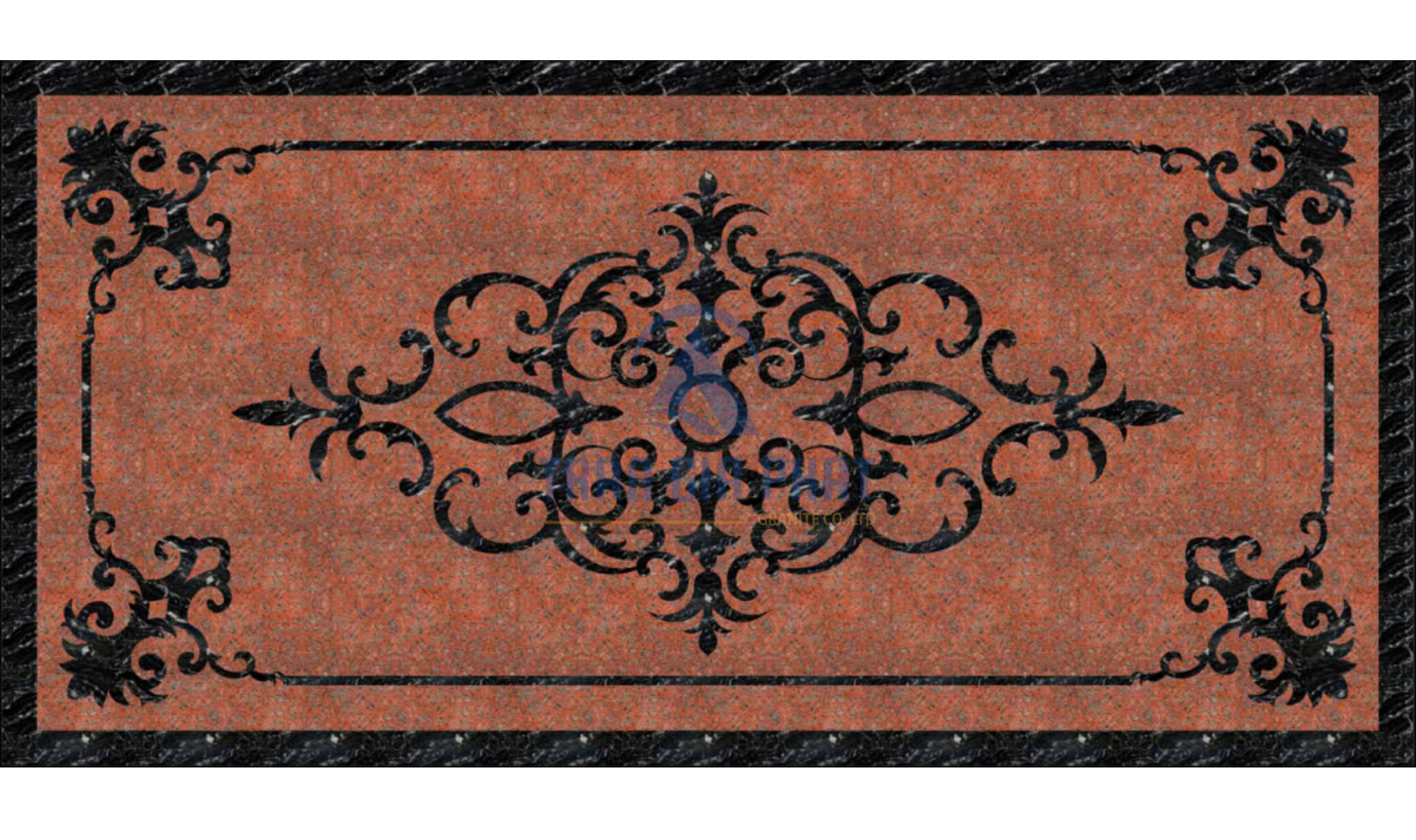 Đá hoa văn chữ nhật cổ điển R158